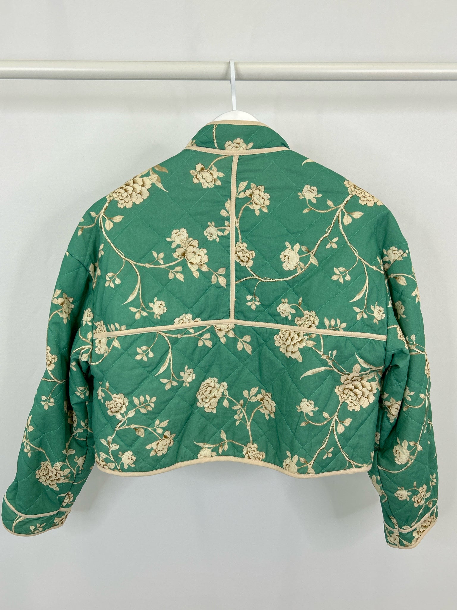 7 FOR ALL MANKIND Size S GREEN AND CREAM Women Jacket