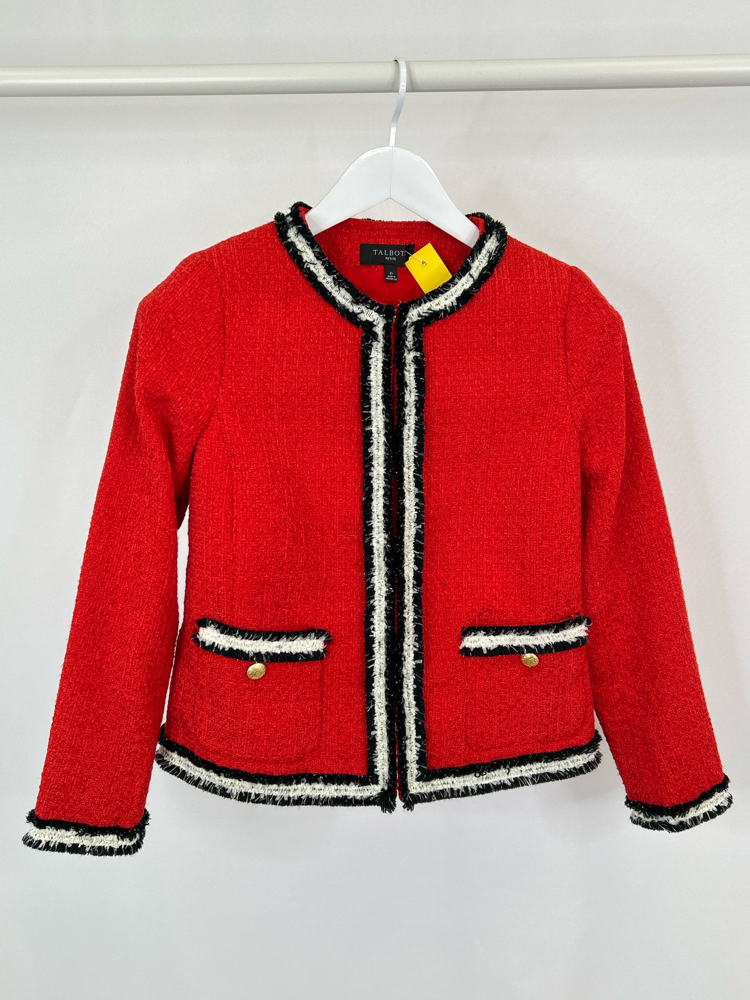 TALBOTS Size 2P Red and Black Women Jacket