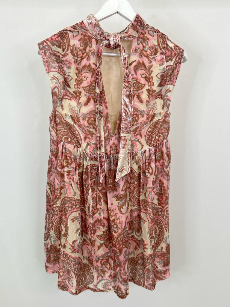 FREE PEOPLE Women Size S Pink Print Dress