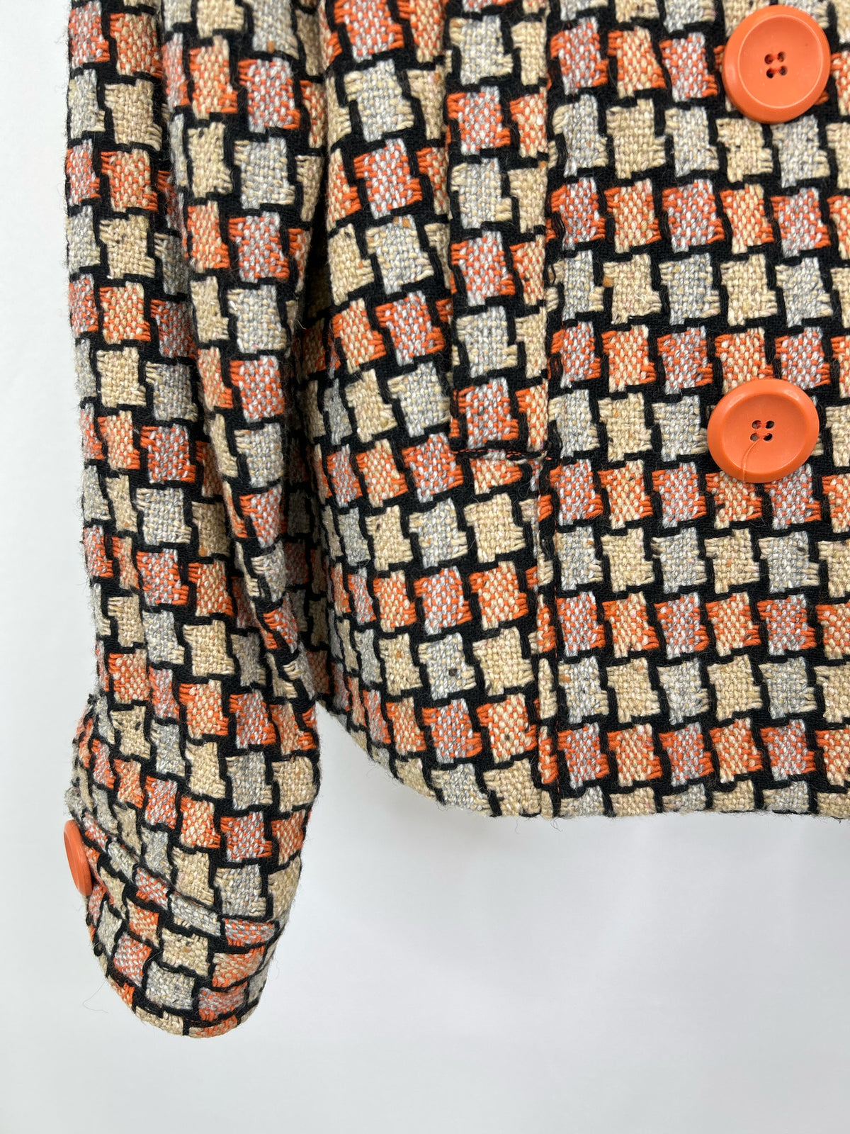 VERTIGO PARIS Size M ORANGE AND CREAM Women Jacket