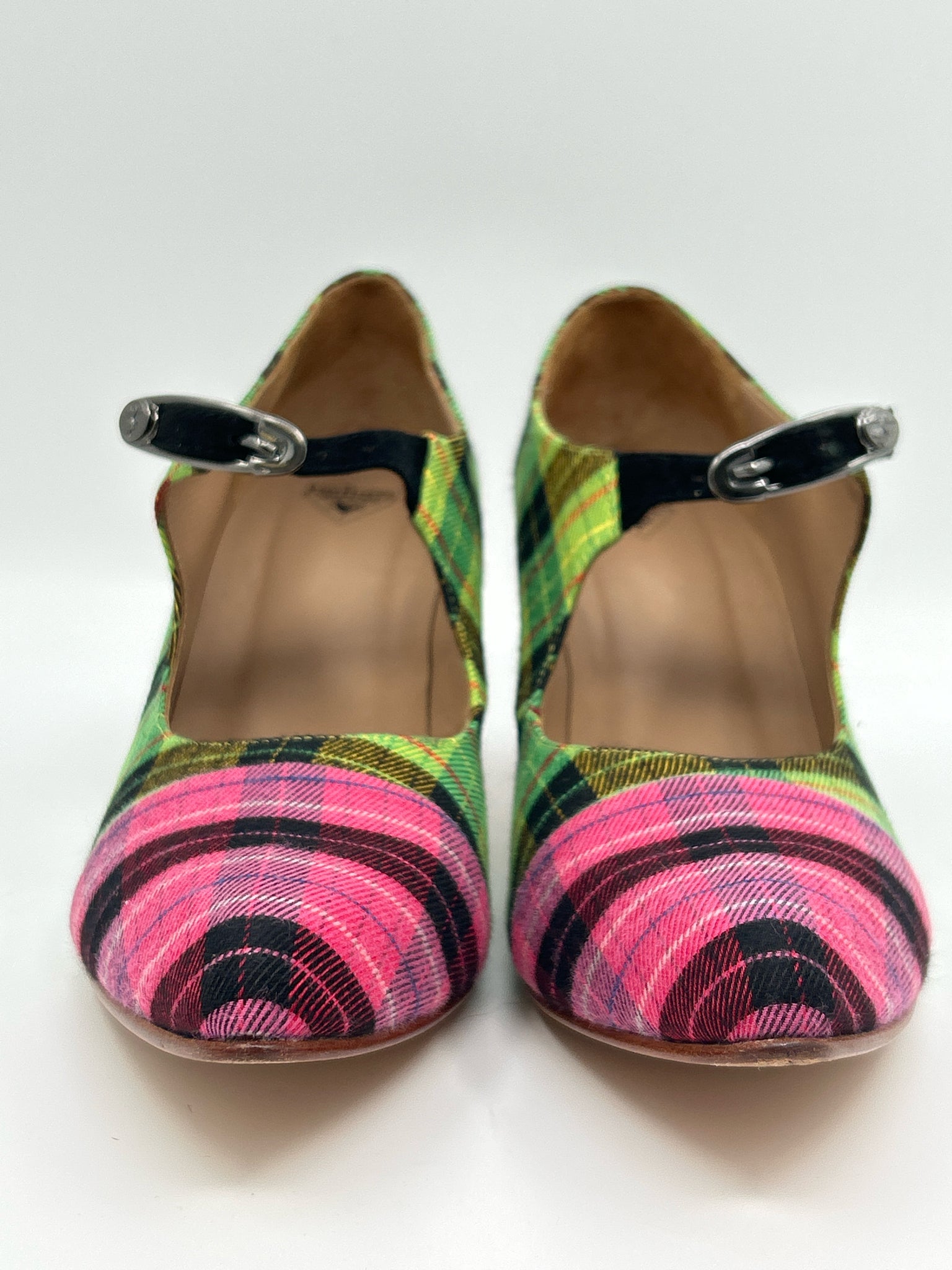 JOHN FLUEVOG Size 11 PINK & GREEN Women Pumps