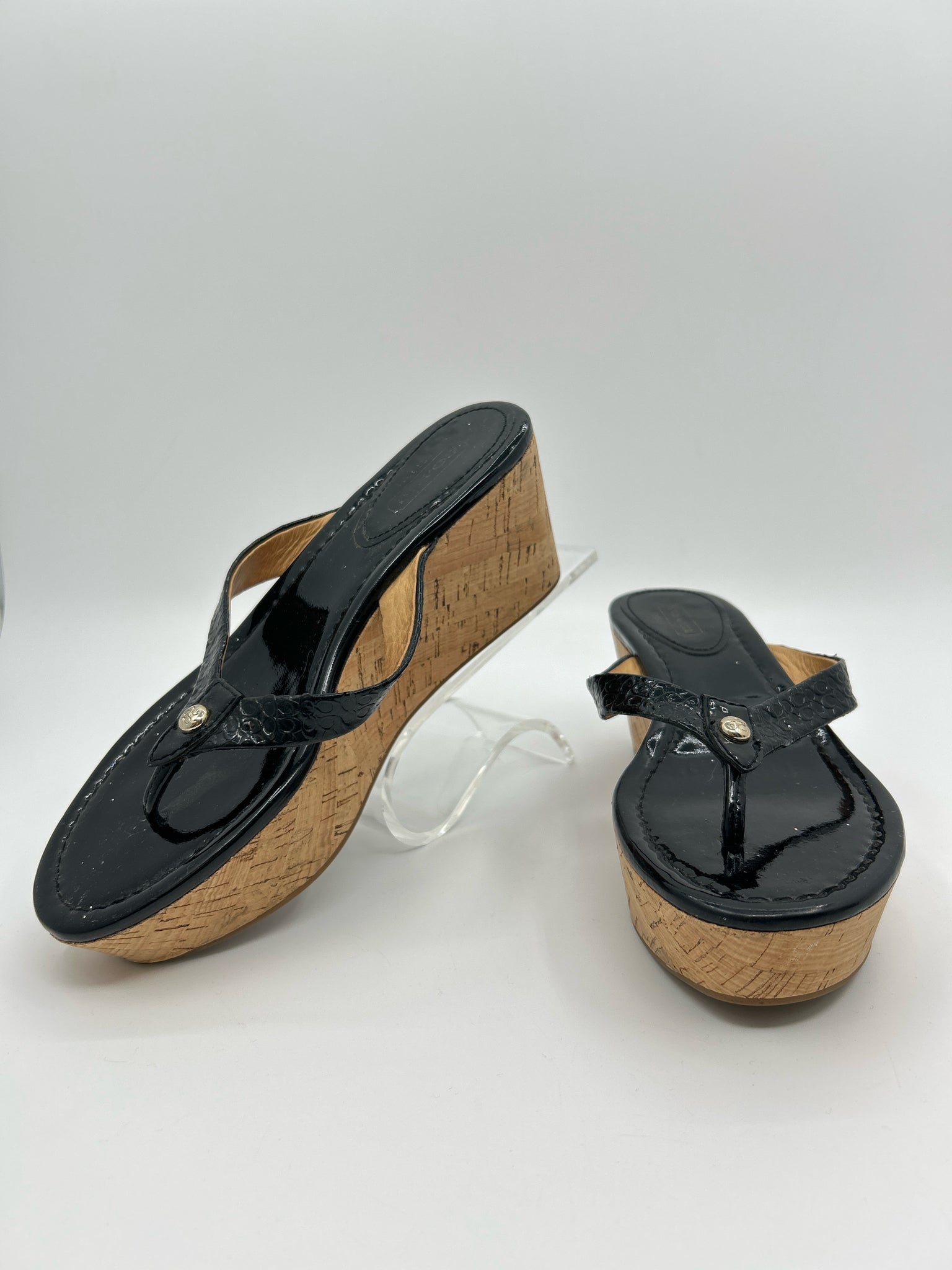 COACH Size 6.5 Black Women Sandal