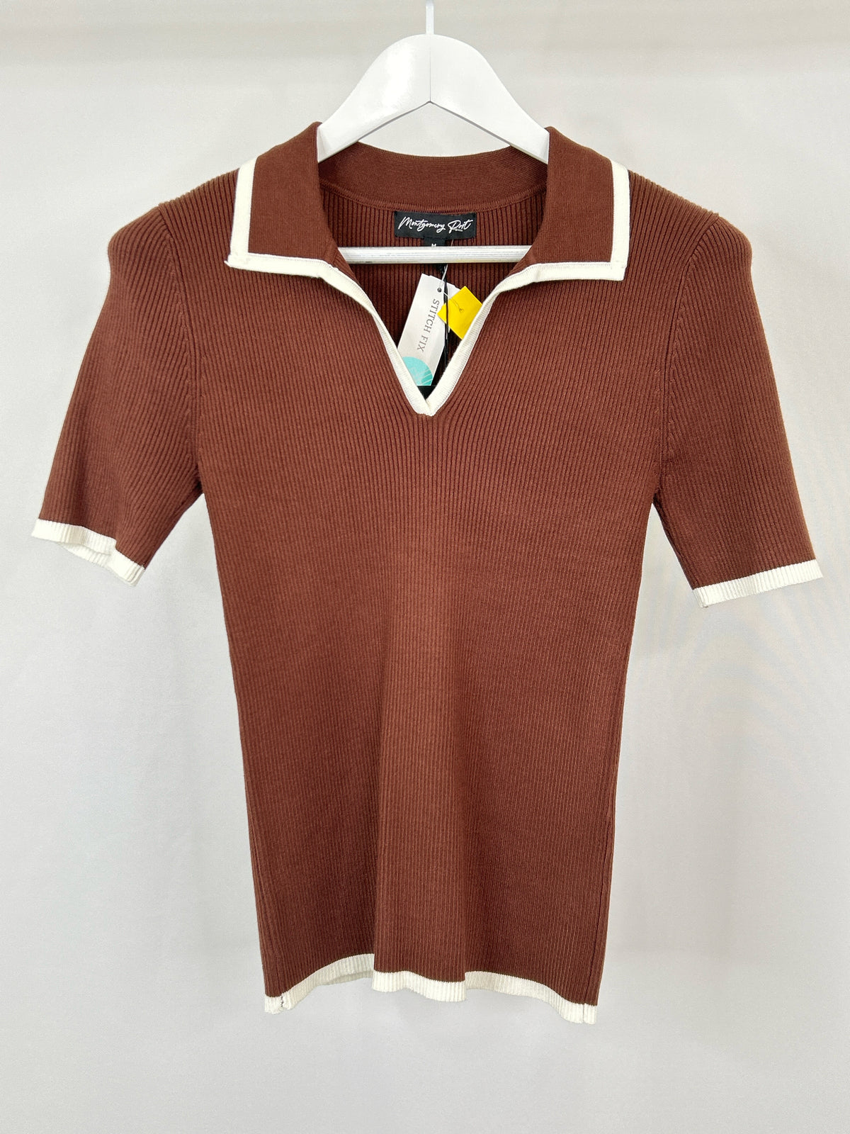 Montgomery Post Size M Brown & White Women Top
