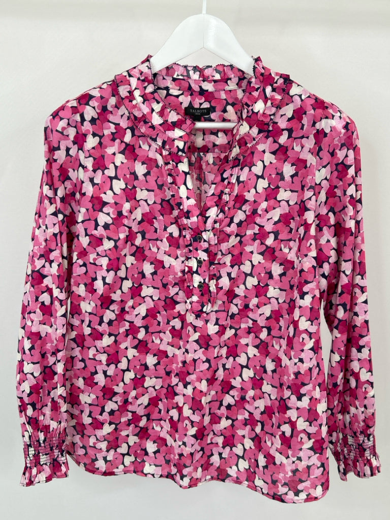 TALBOTS Size LP Pink Print Blouse