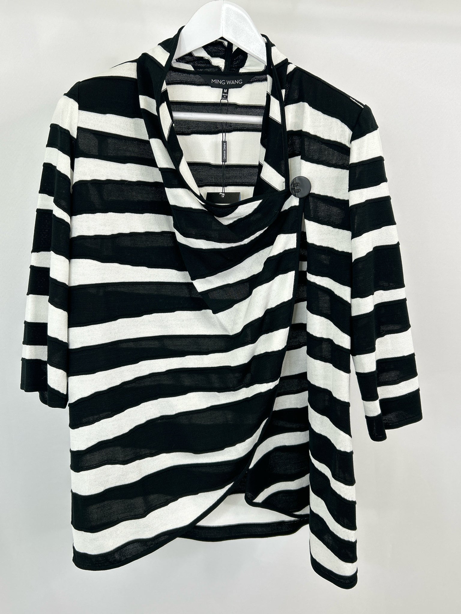 MING WANG Size M Black and White Women Jacket NWT