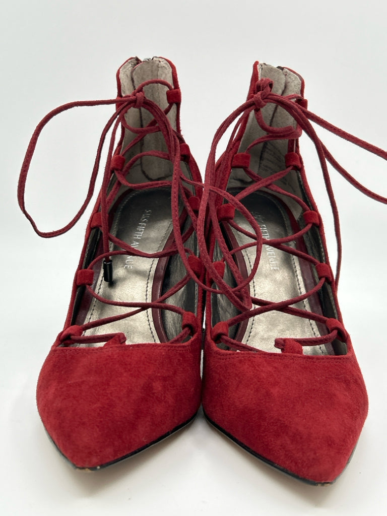 SAKS FIFTH AVENUE Women Size 6 Brick Red Pumps