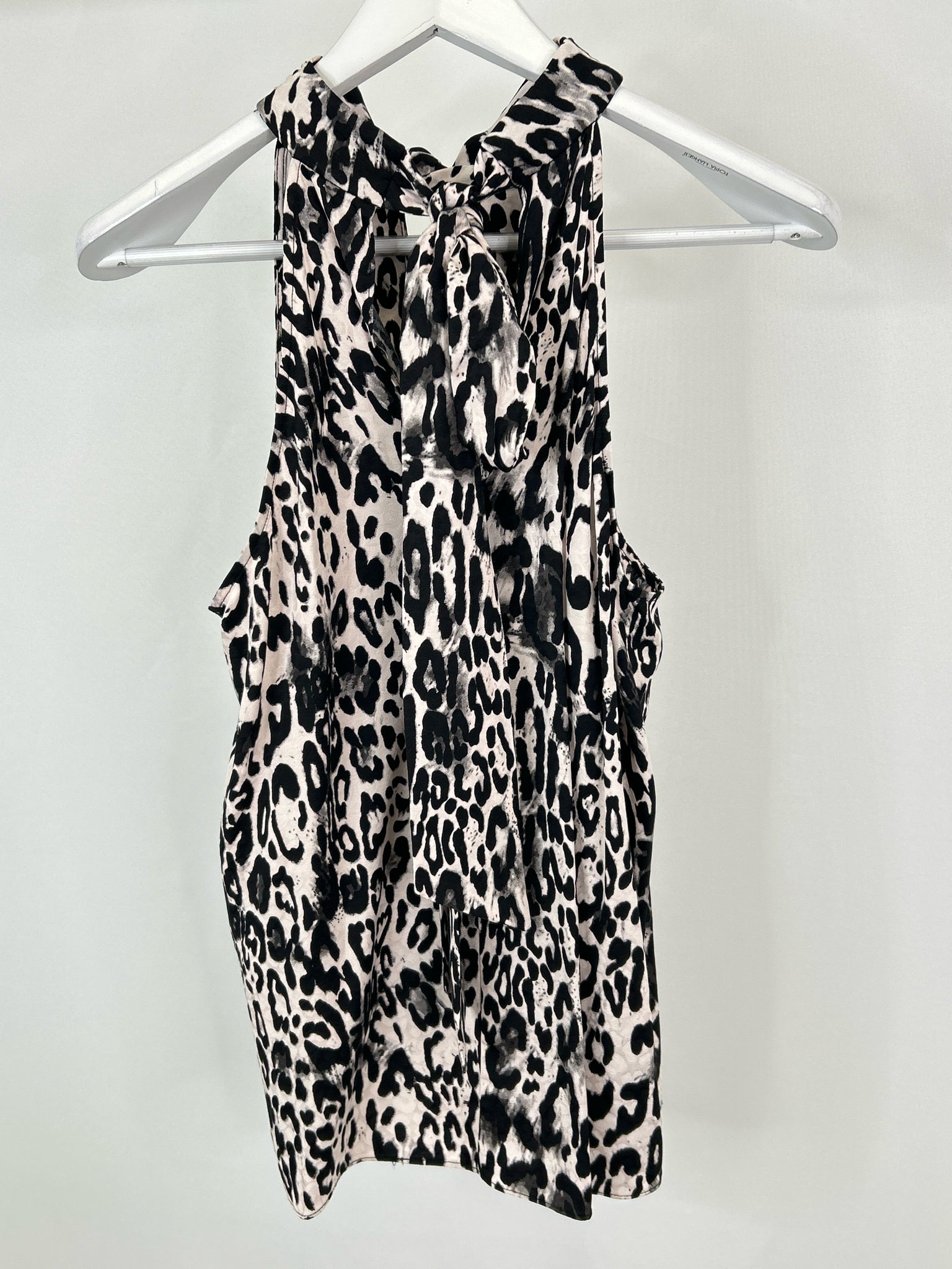 MILLY Size L Black Print Women Top