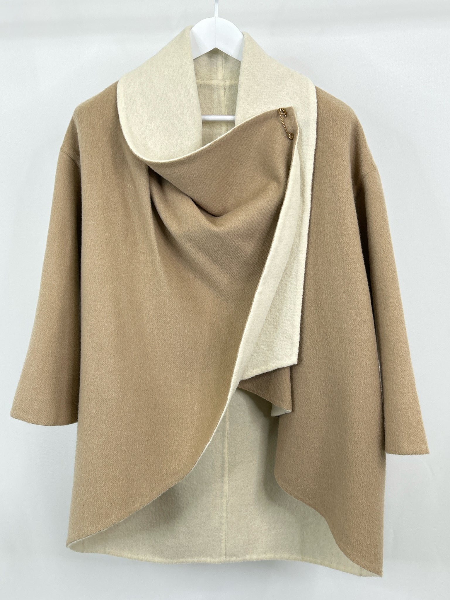 EILEEN FISHER Size M/L Ivory & Beige Women Cardigan