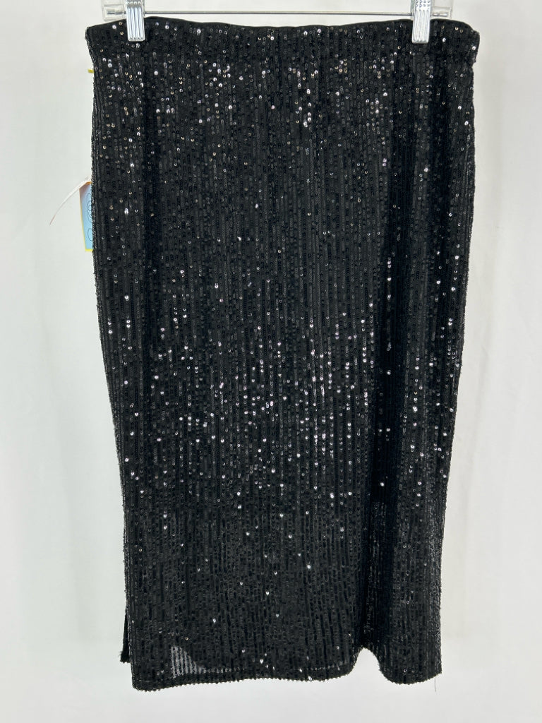 CECE Women Size L Black Sequin Pencil Skirt NWT