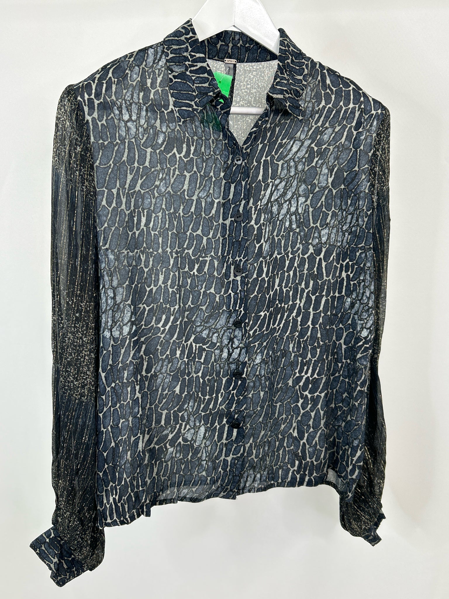 BL^NK LONDON Size S BLACK AND BLUE Women Shirt