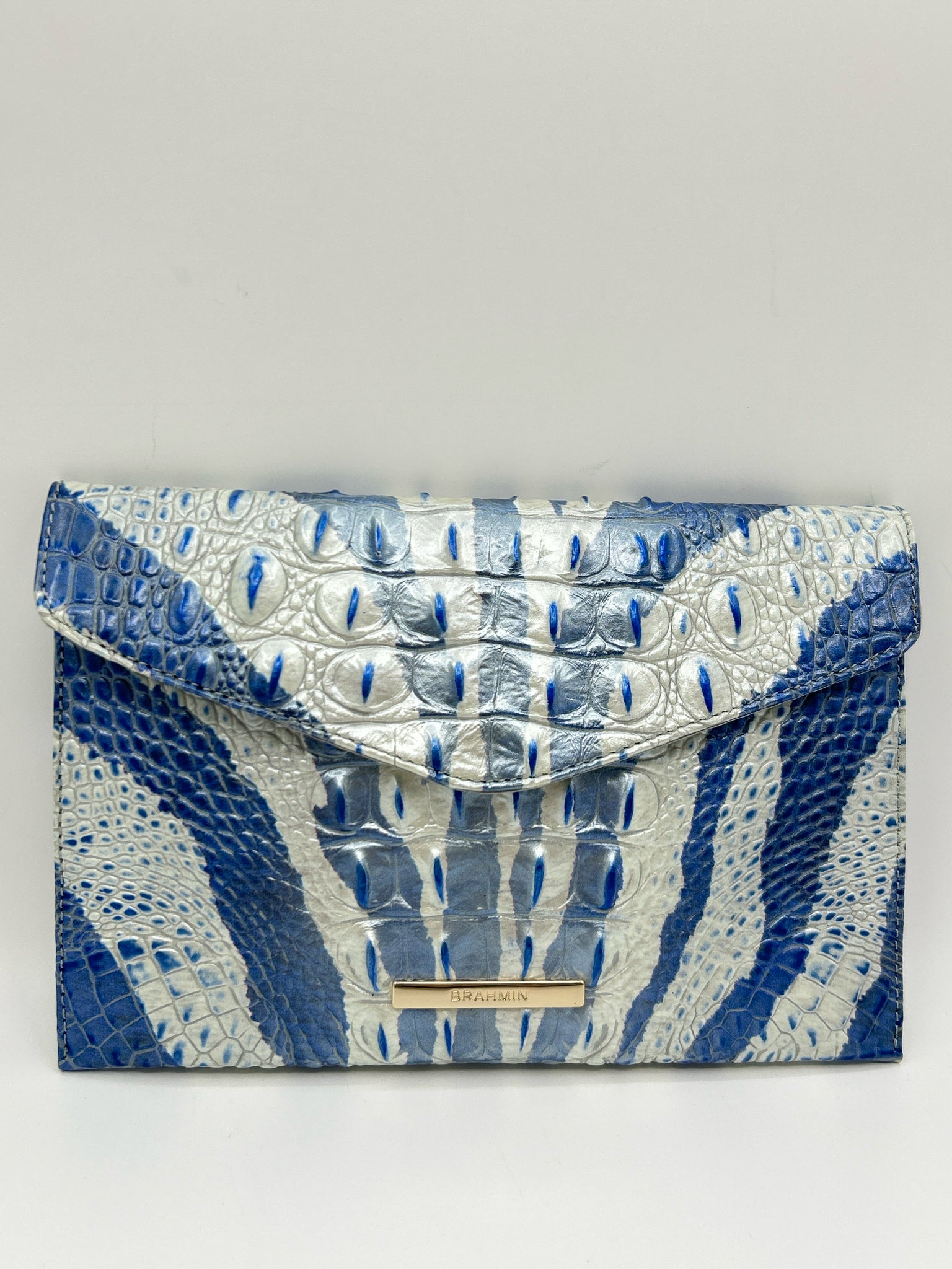 BRAHMIN blue and white Women Clutch
