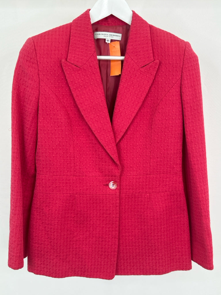 CAROLINA HERRERA Size 8 Pink Women's Blazer