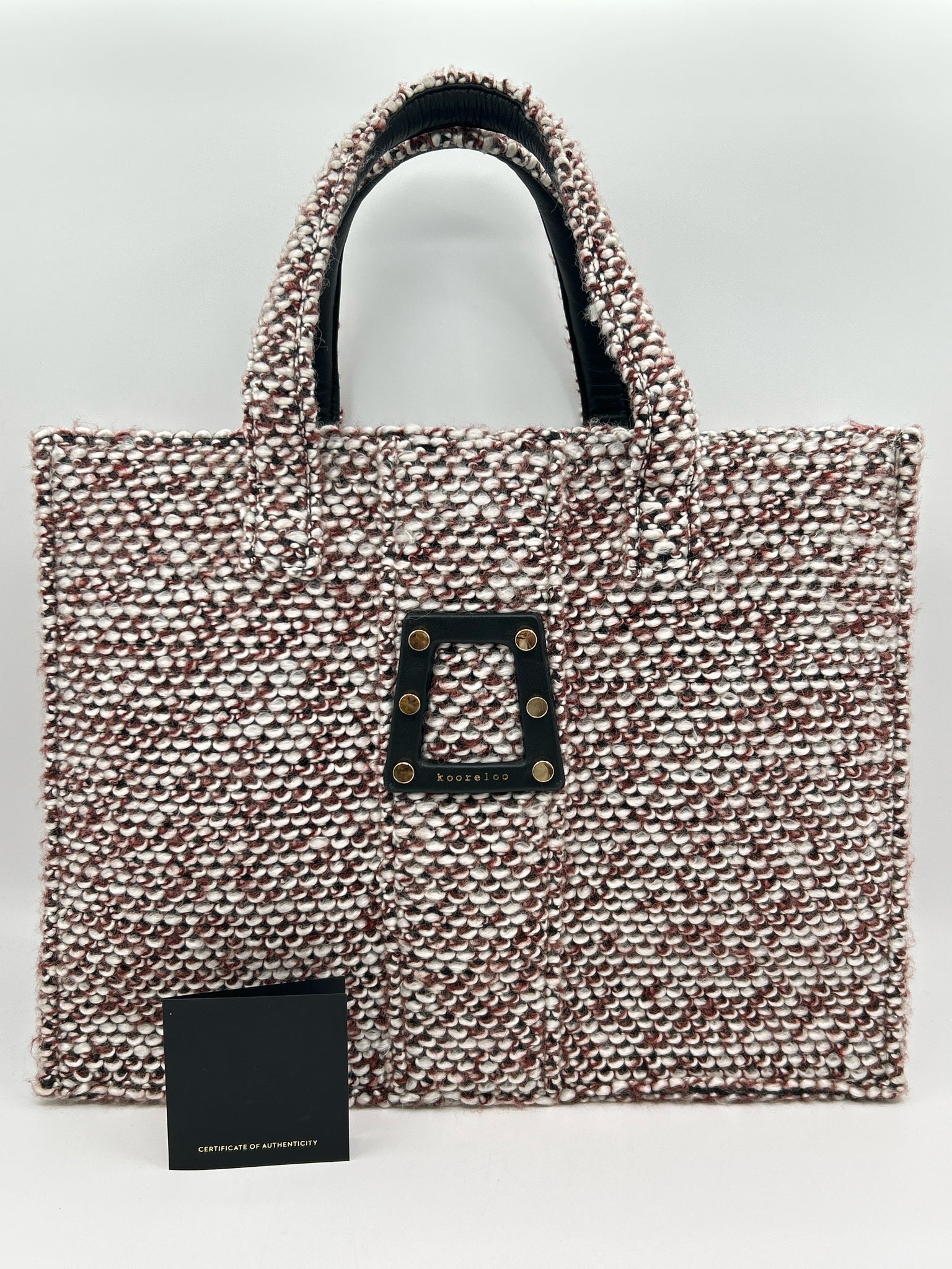 KOORELOO BURGUNDY AND WHTIE Women Tote