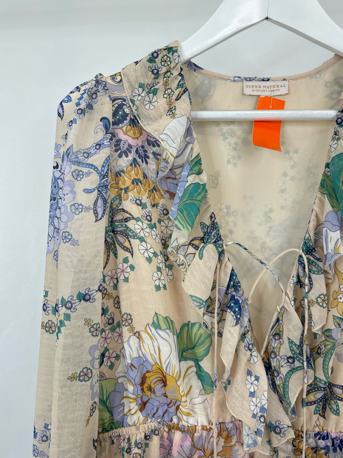 Super Natural by Secret Mission Size L BEIGE FLORAL Women Dress