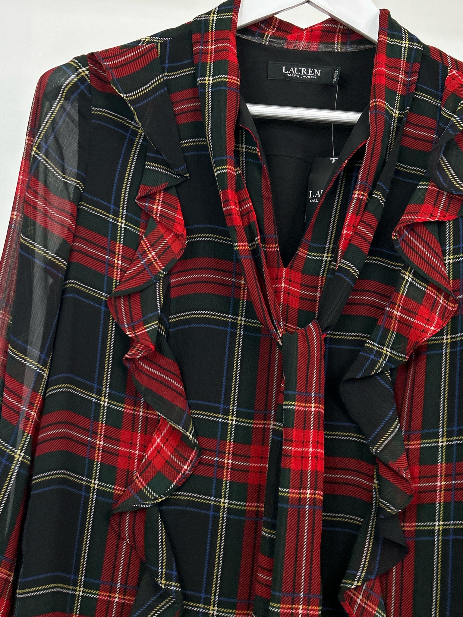 Lauren Ralph Lauren Size 6 Red Plaid Women Dress