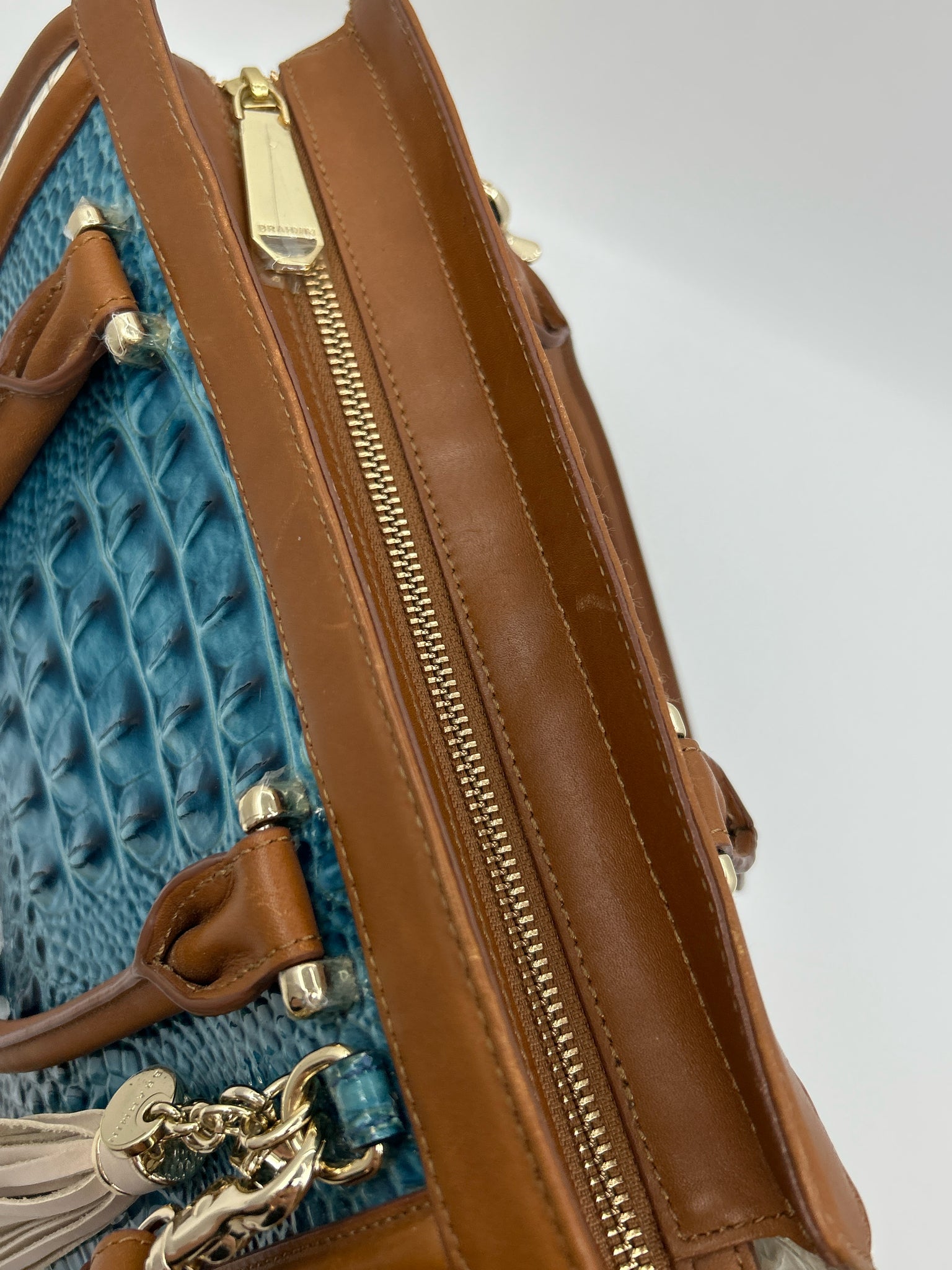 BRAHMIN BEIGE AND TEAL Women Purse