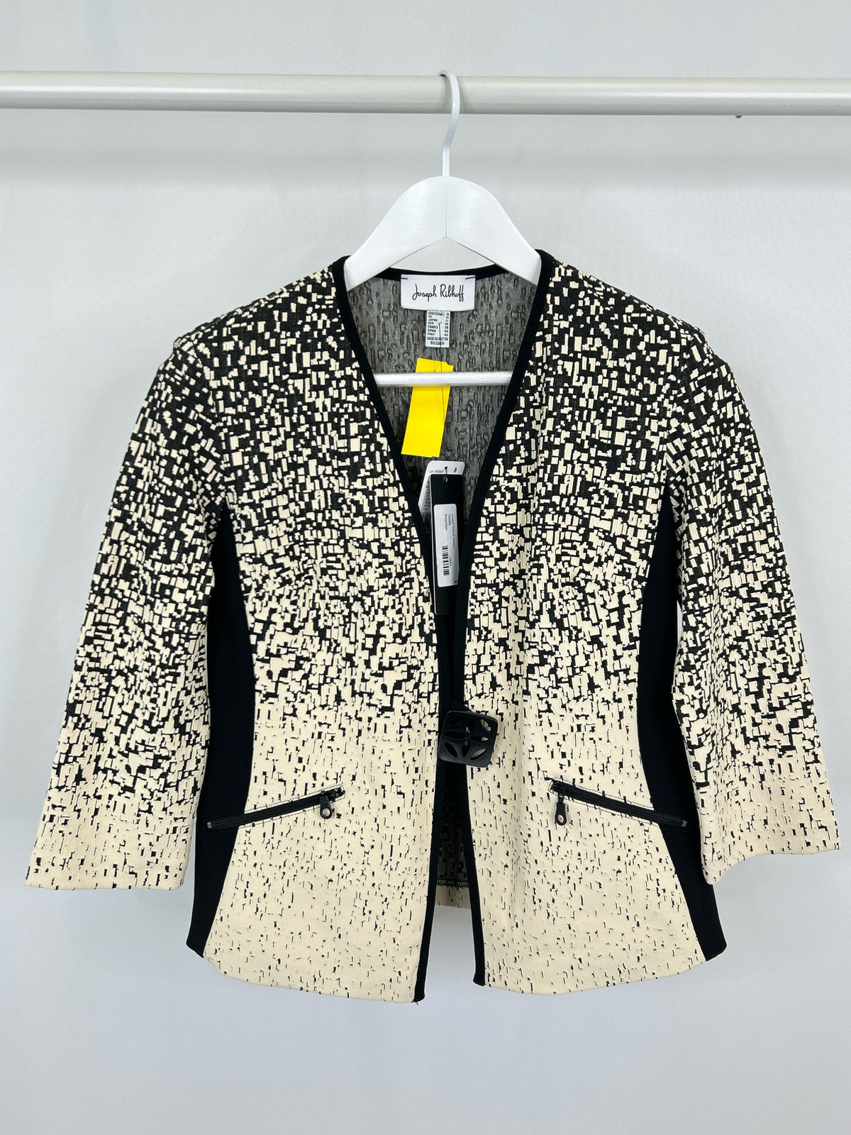 JOSEPH RIBKOFF Size 8 Black and White Women Jacket
