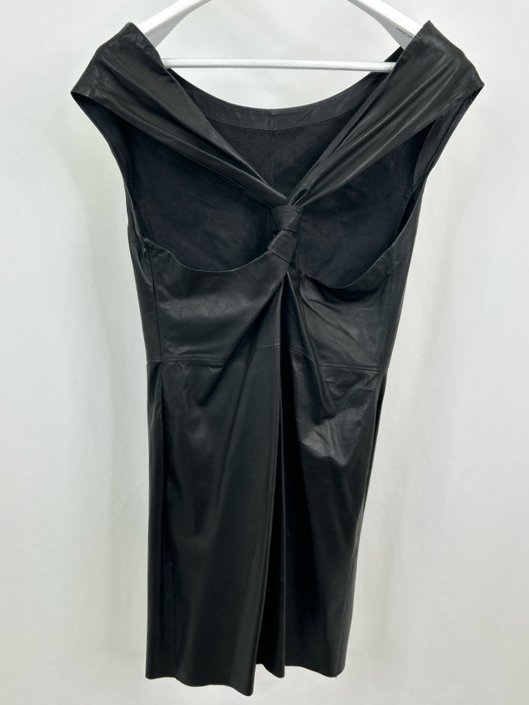 Ventcouvert Women EU Size 40 Black Leather Dress