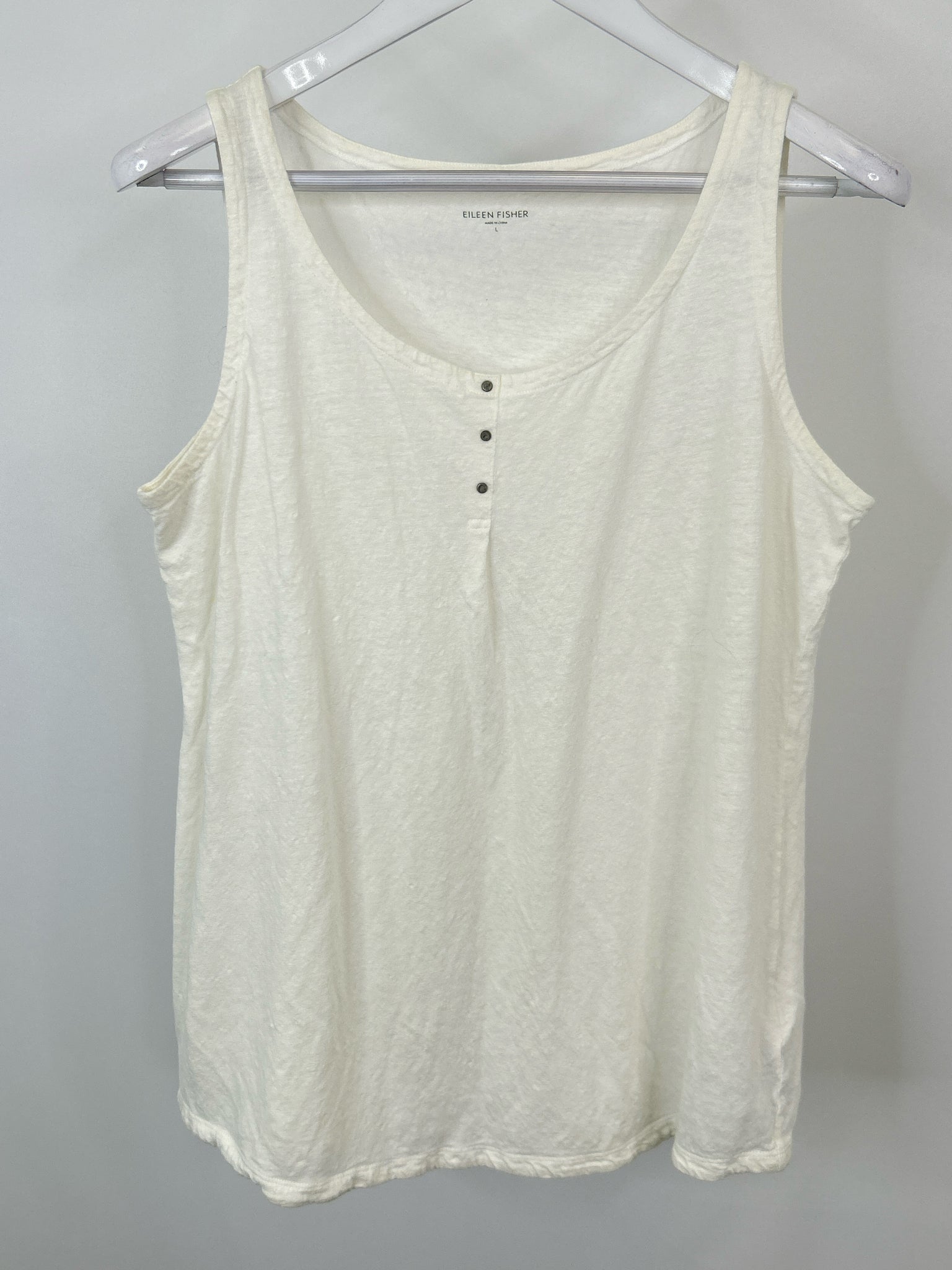 EILEEN FISHER Size L White Women Top