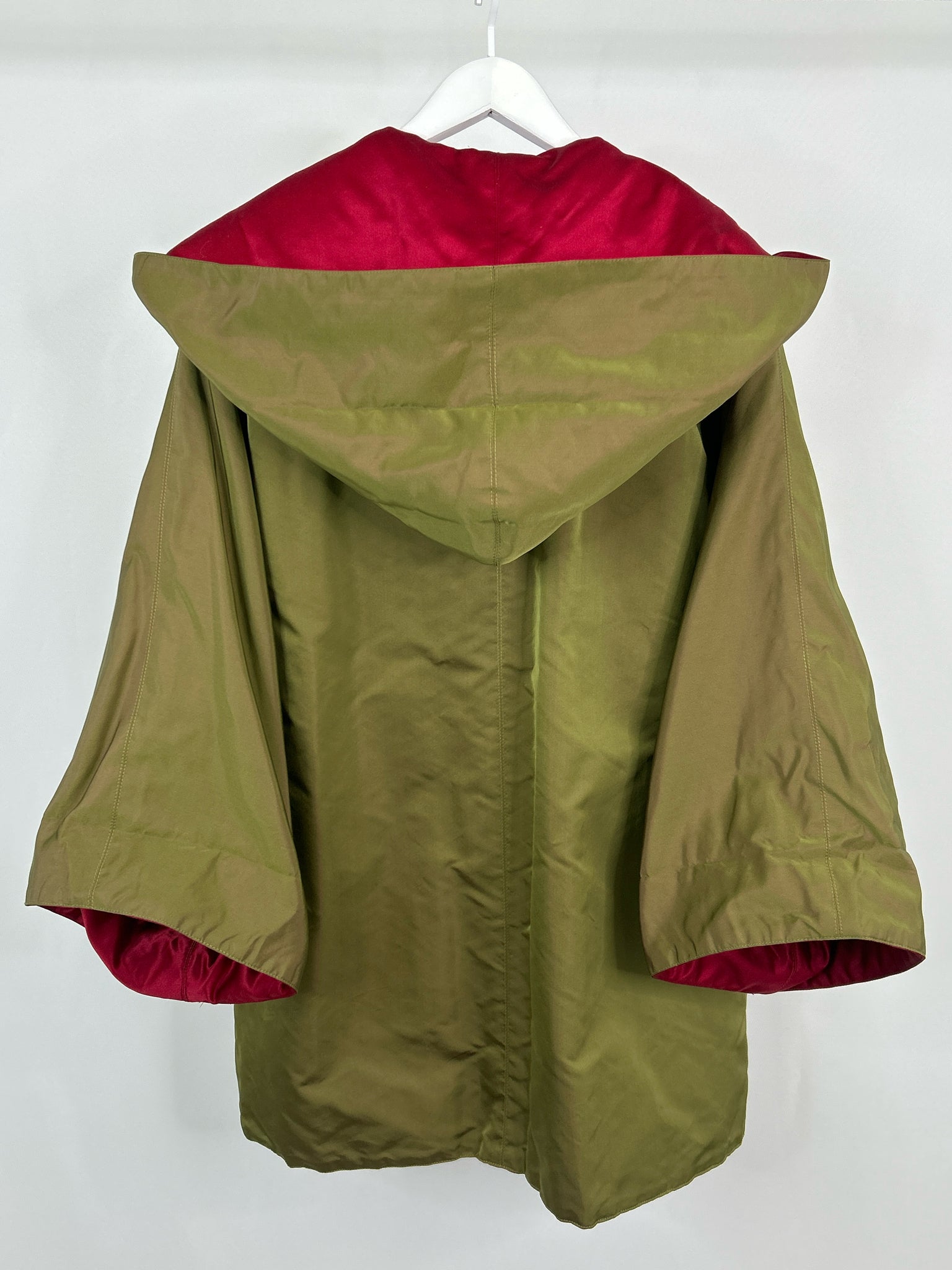 OSCAR DE LA RENTA Size 8 GREEN AND RED Women Coat