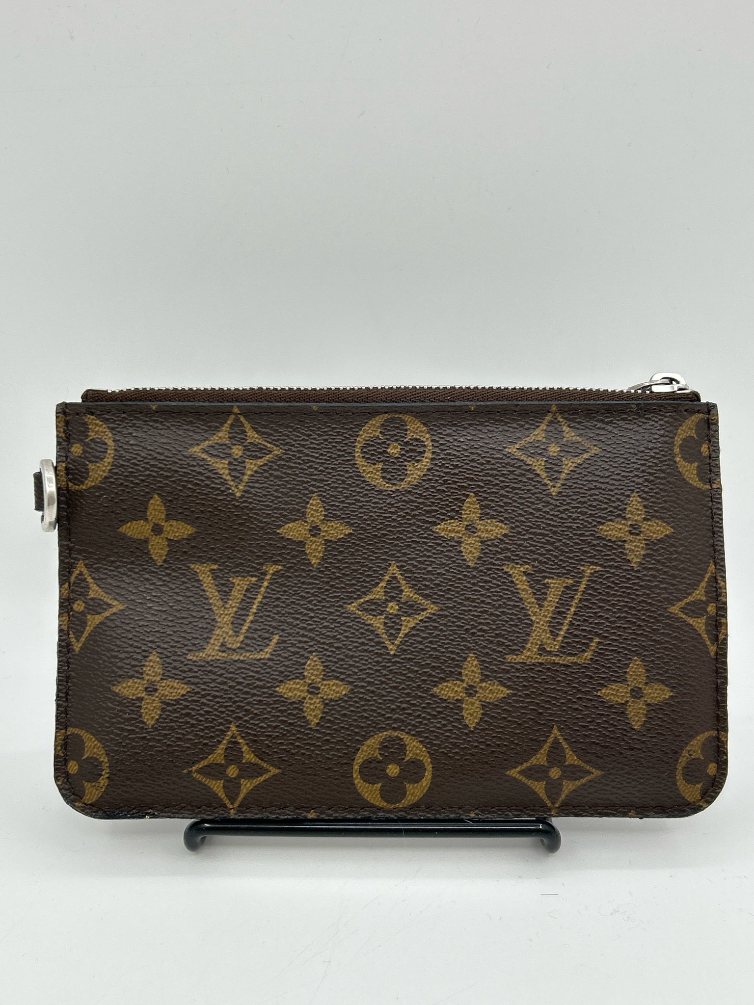 LOUIS VUITTON Brown Monogram Women Pouch Purse