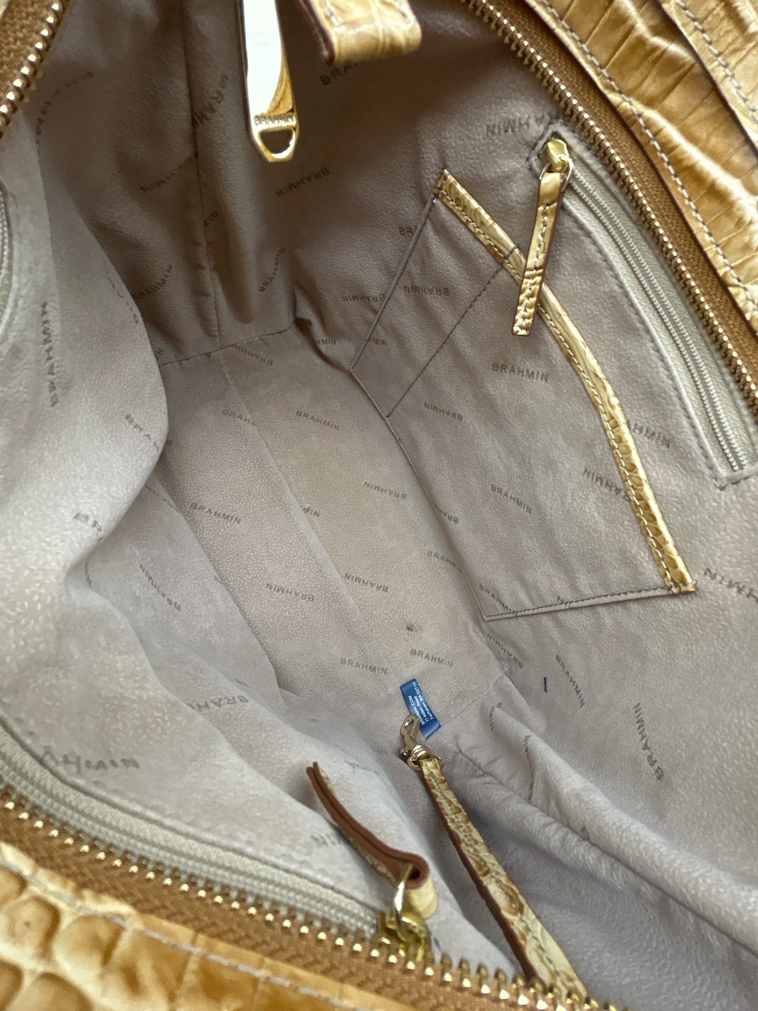 BRAHMIN Beige and Tan Women Purse