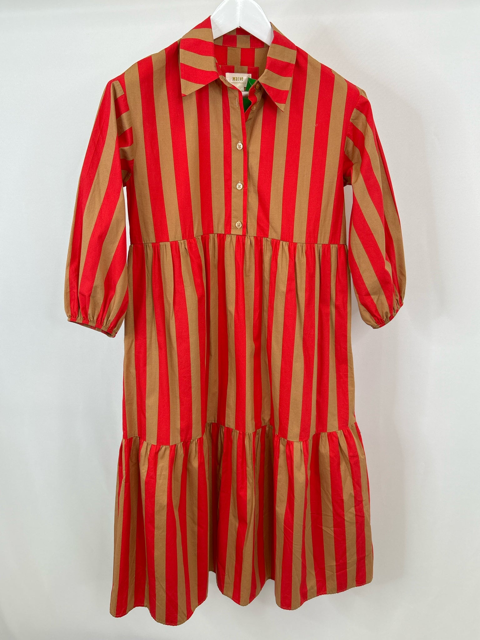 MAEVE Size XS TAN AND RED Women Dress