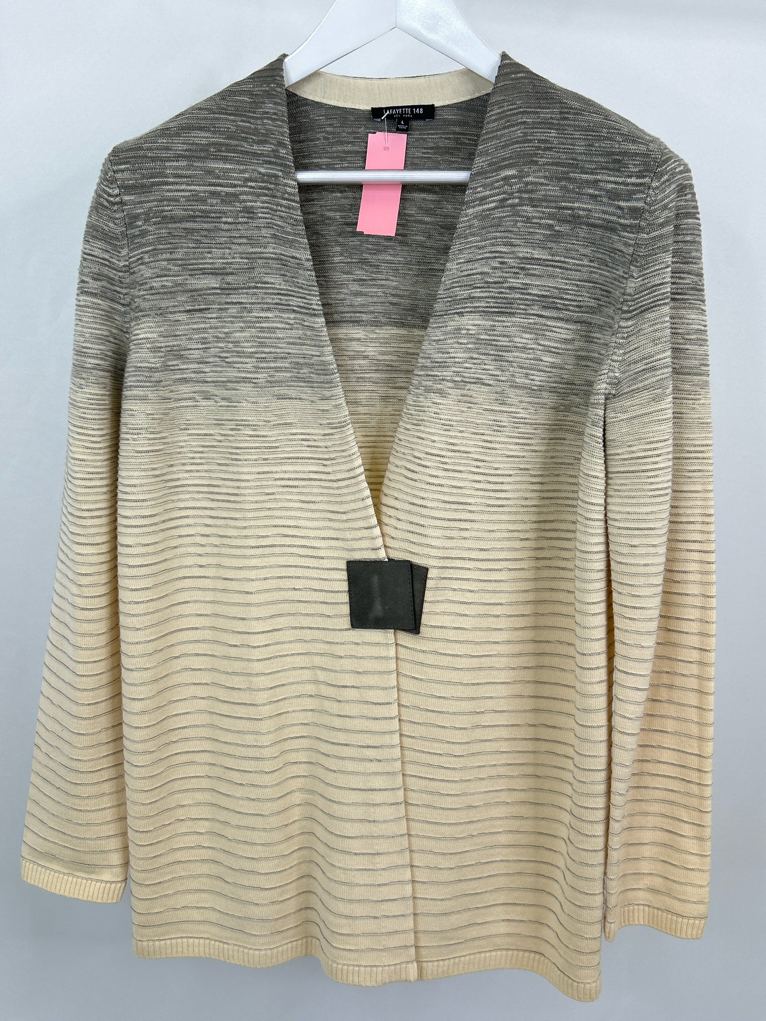 LAFAYETTE 148 Size L CREAM AND BROWN Women Cardigan