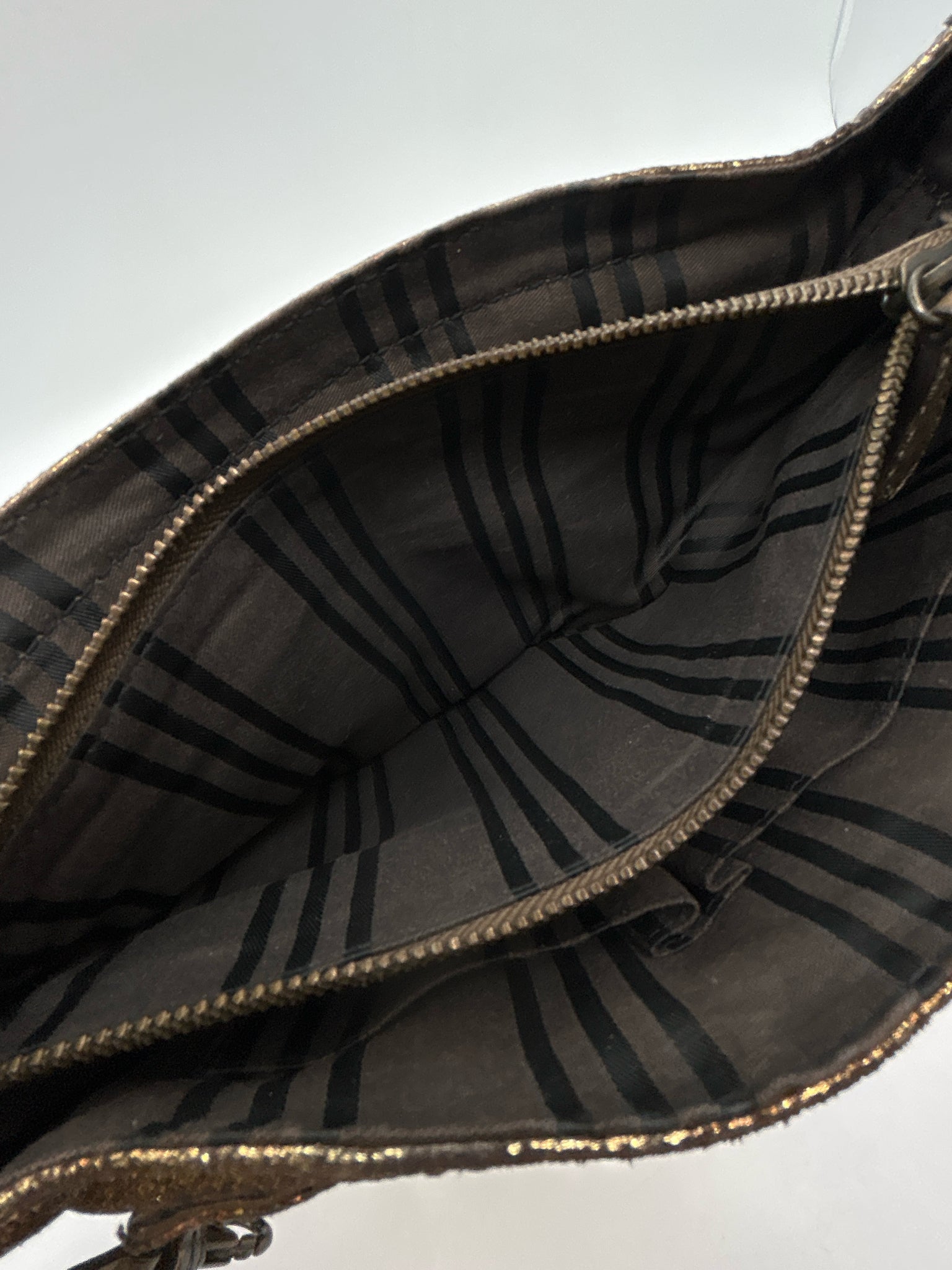 FRYE Gold and Brown Women Purse