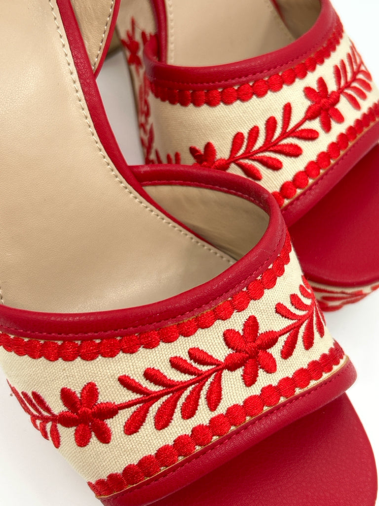 ALDO Size 9 RED AND CREAM Women's Sandal