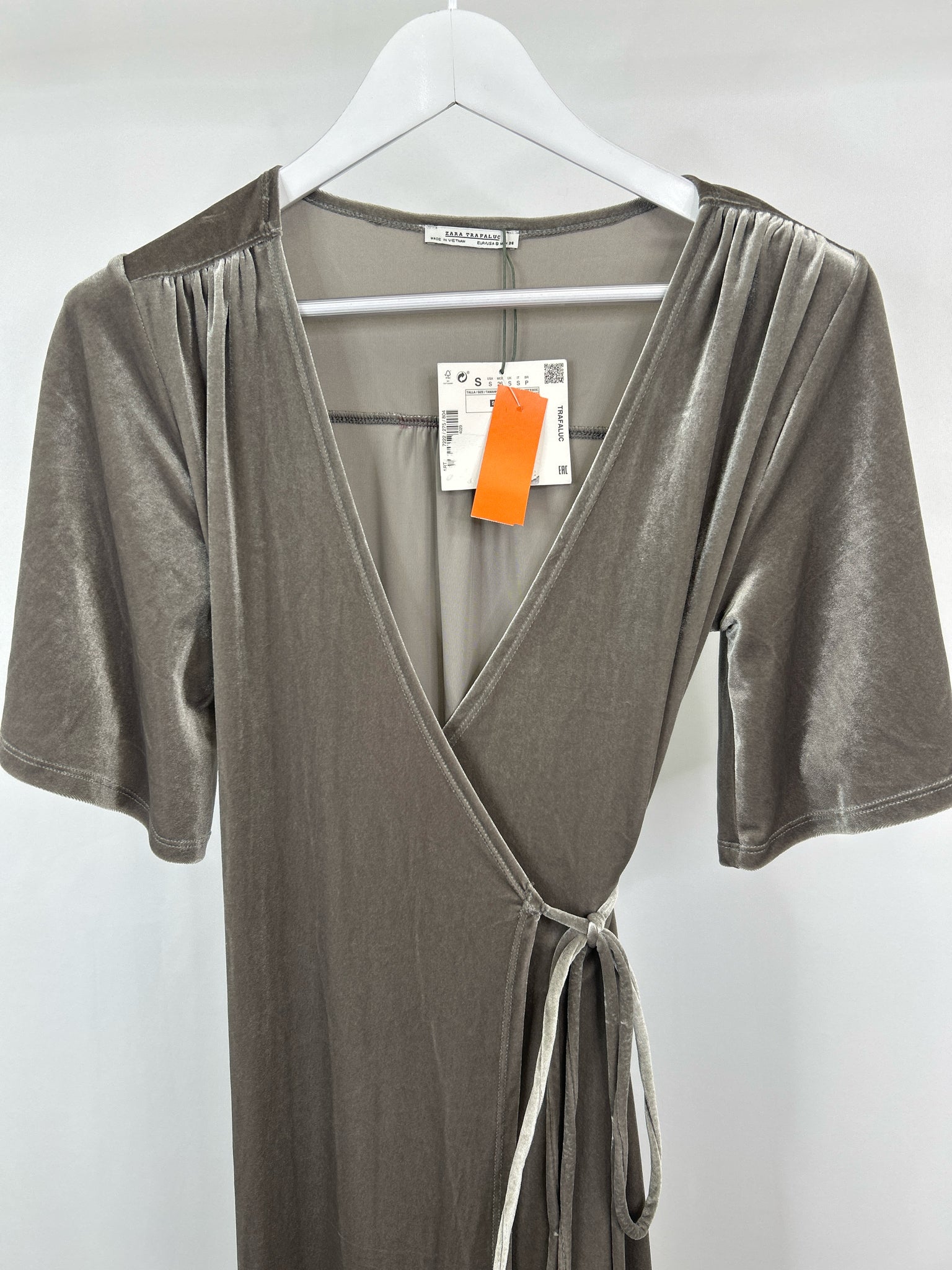 ZARA TRAFALUC Size S OLIVE GREEN Women Dress