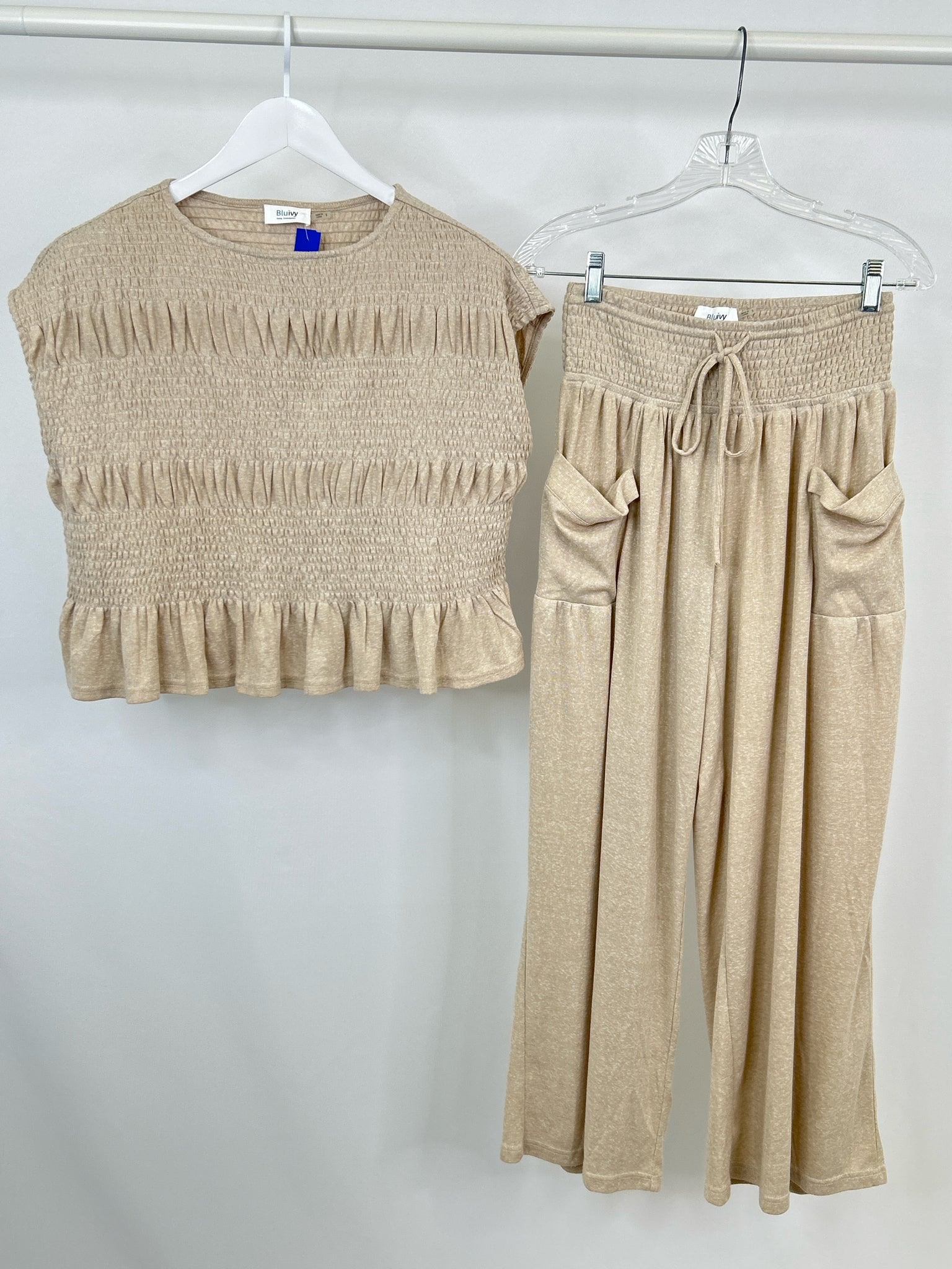 Bluivy Size S Beige Women 2-Piece w/pants