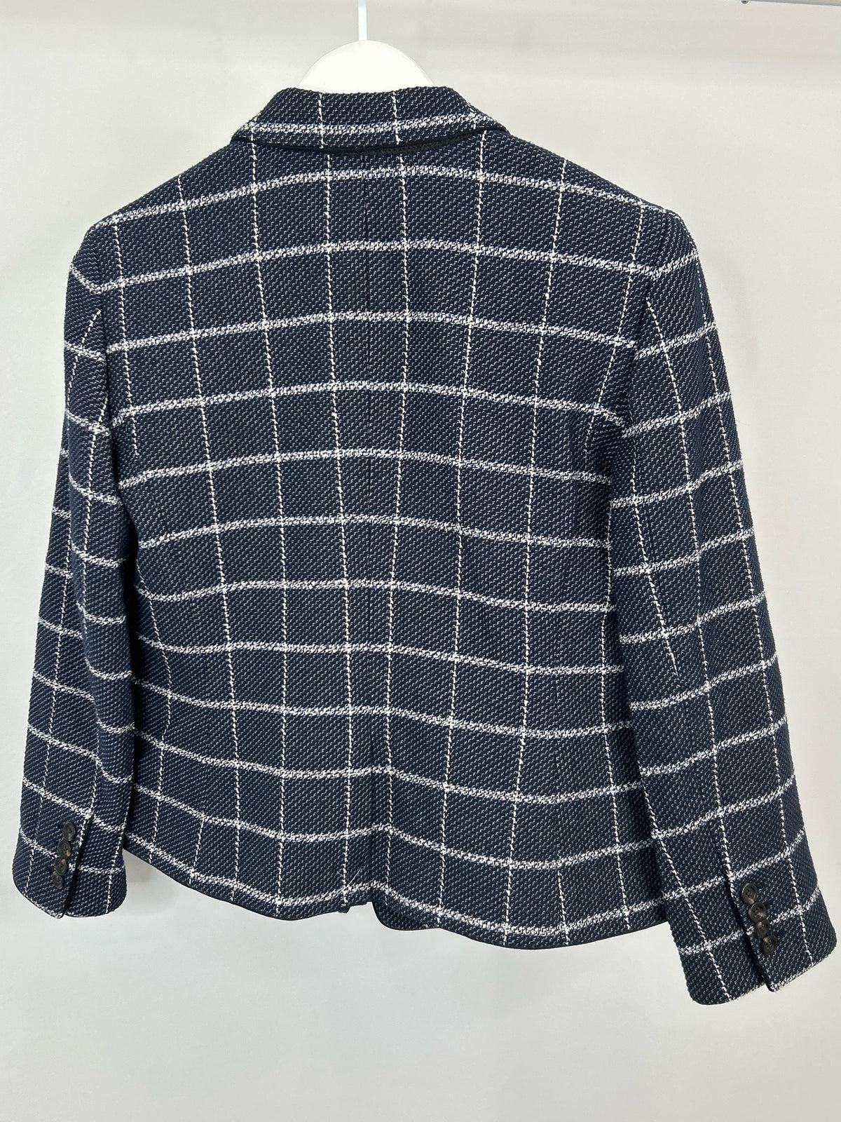 ANN TAYLOR Size 8 blue and white Women Blazer
