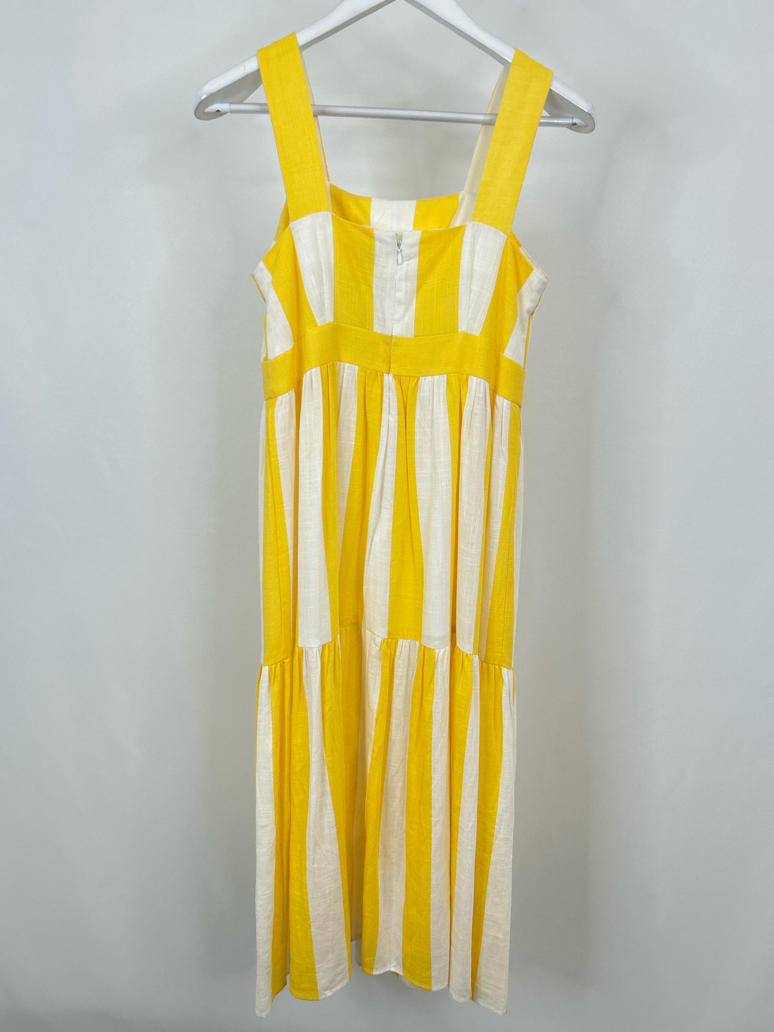 ANN TAYLOR Size 2P Yellow and White Women's Dress