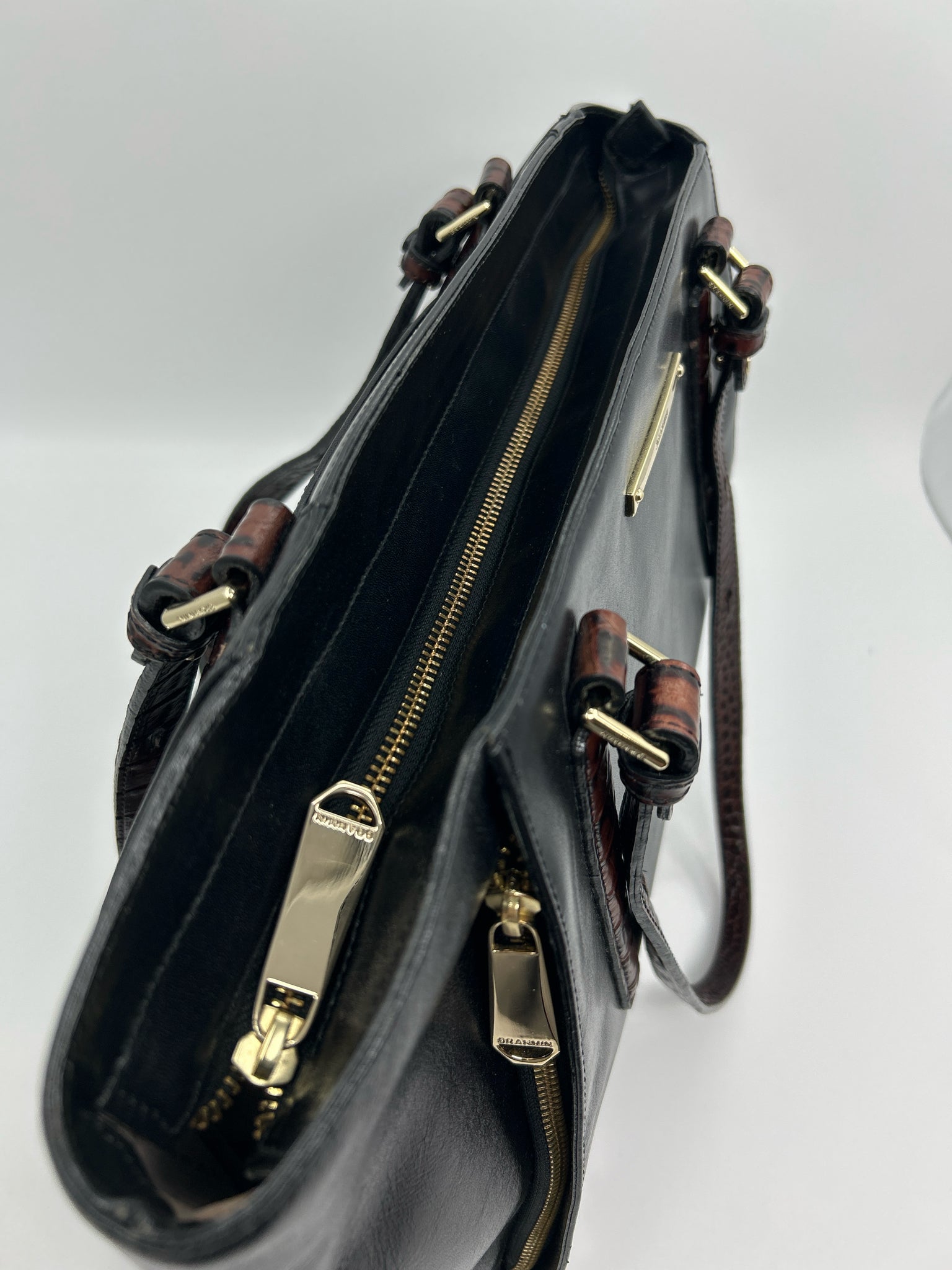 BRAHMIN black and brown Women Tote