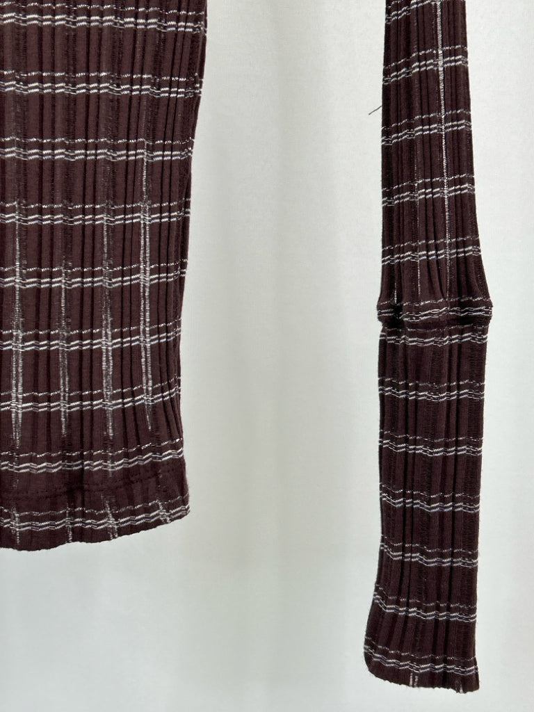 FREE PEOPLE Women Size XS Burgundy Striped Top NWT