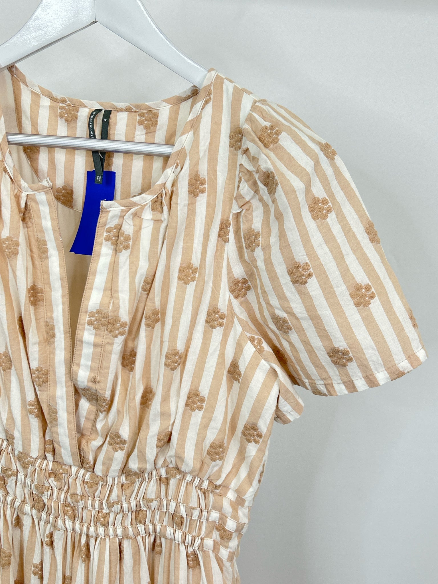 ANTHROPOLOGIE Size M Tan Striped Women Dress