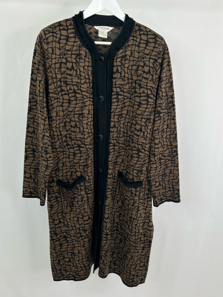 MISOOK Women Size 1X Brown and Black Duster