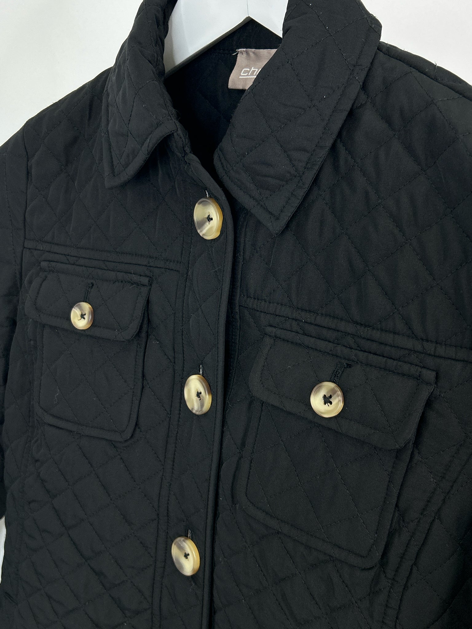 CHICO'S Size 4 Black Women Jacket