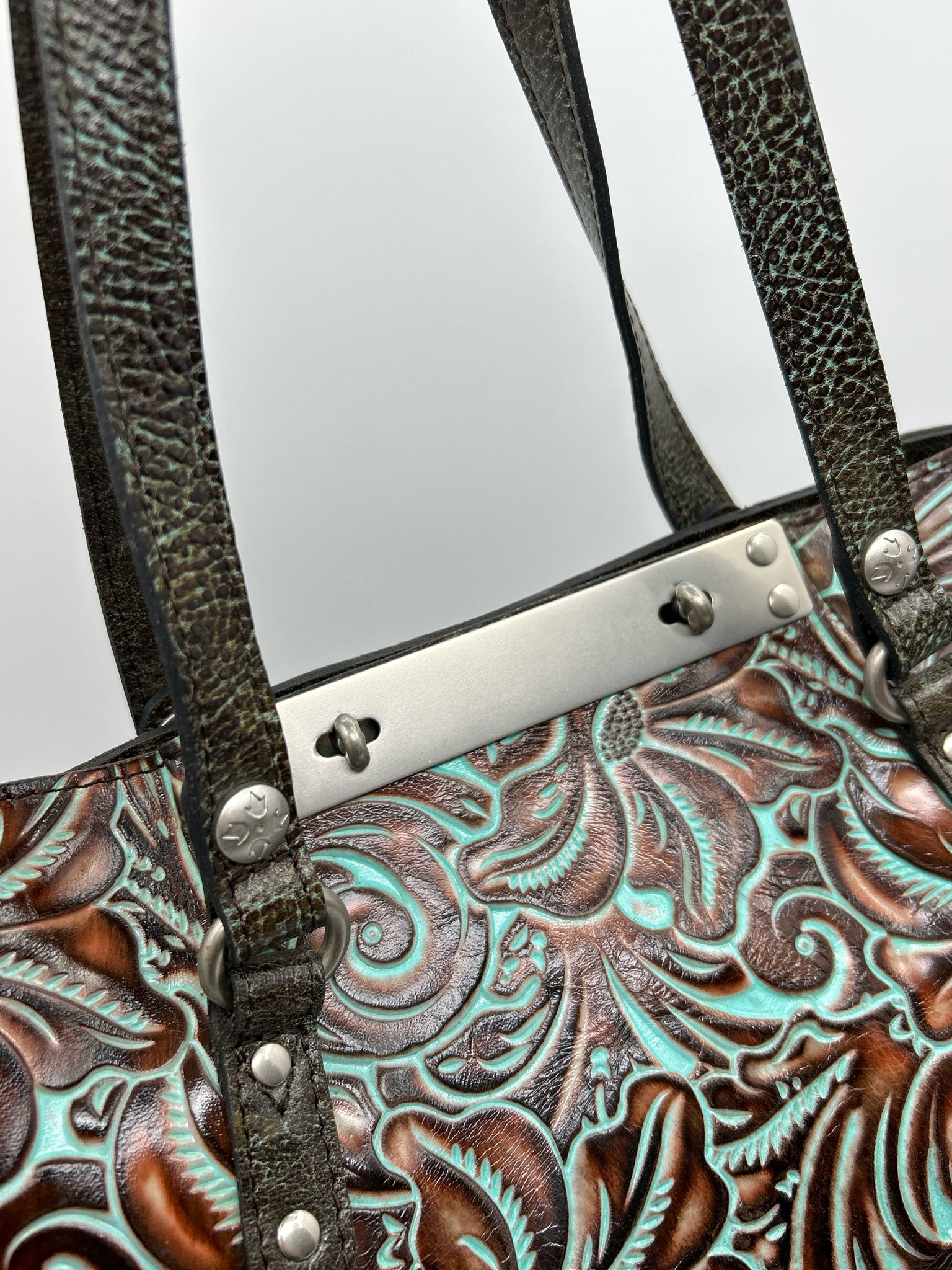 PATRICIA NASH Brown & Turquoise Women Tote