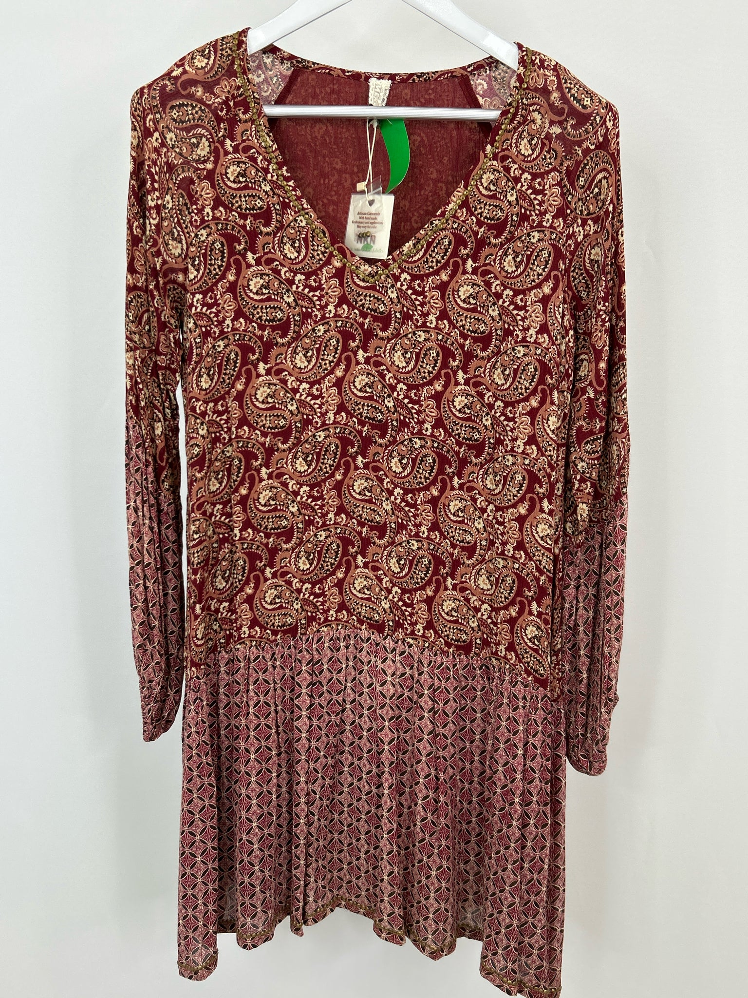 NEKANE NKN Size S/M Burgundy Print Women Dress