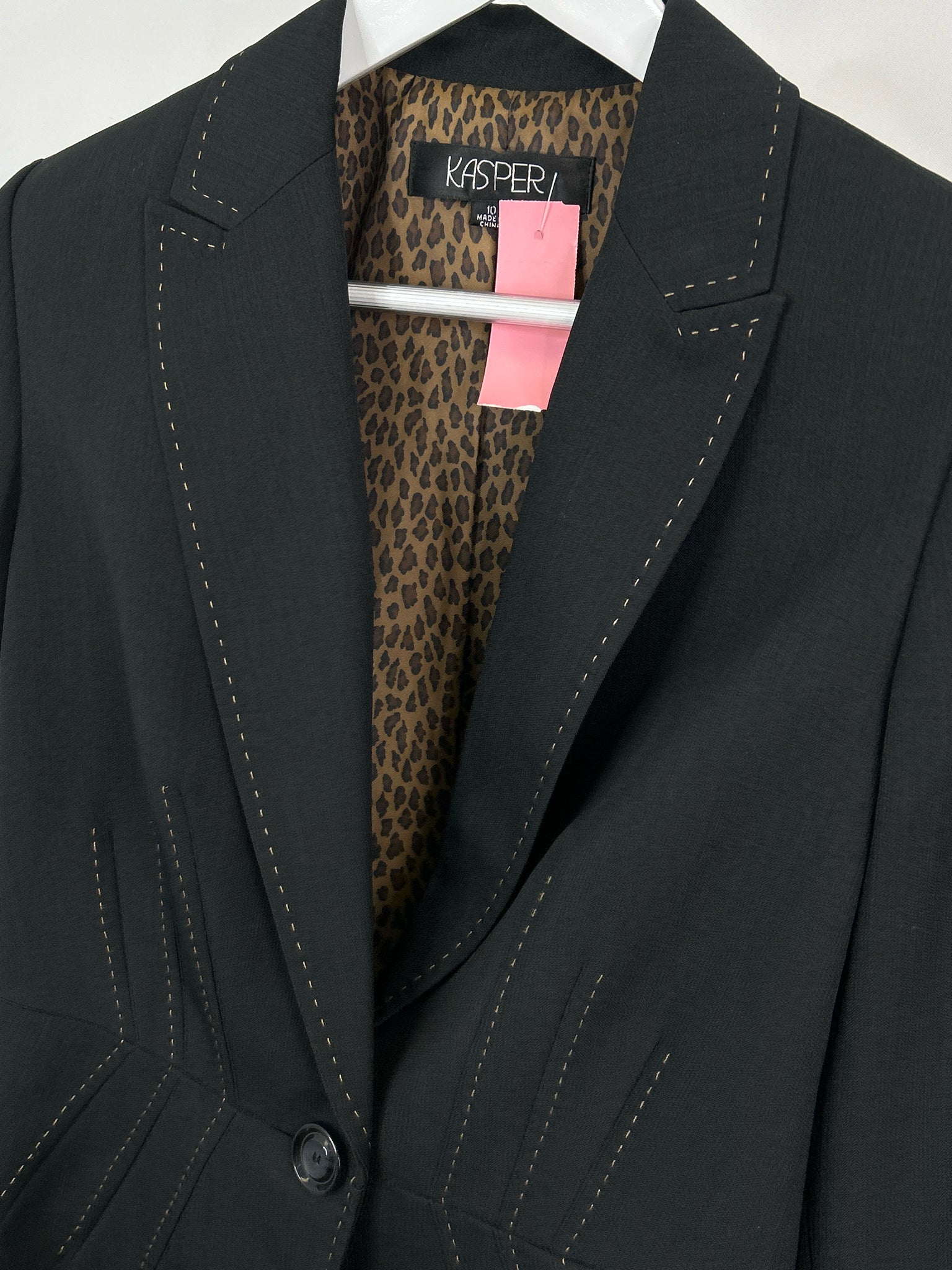 KASPER Size 10 Dark Grey Women 2-Piece w/Pants