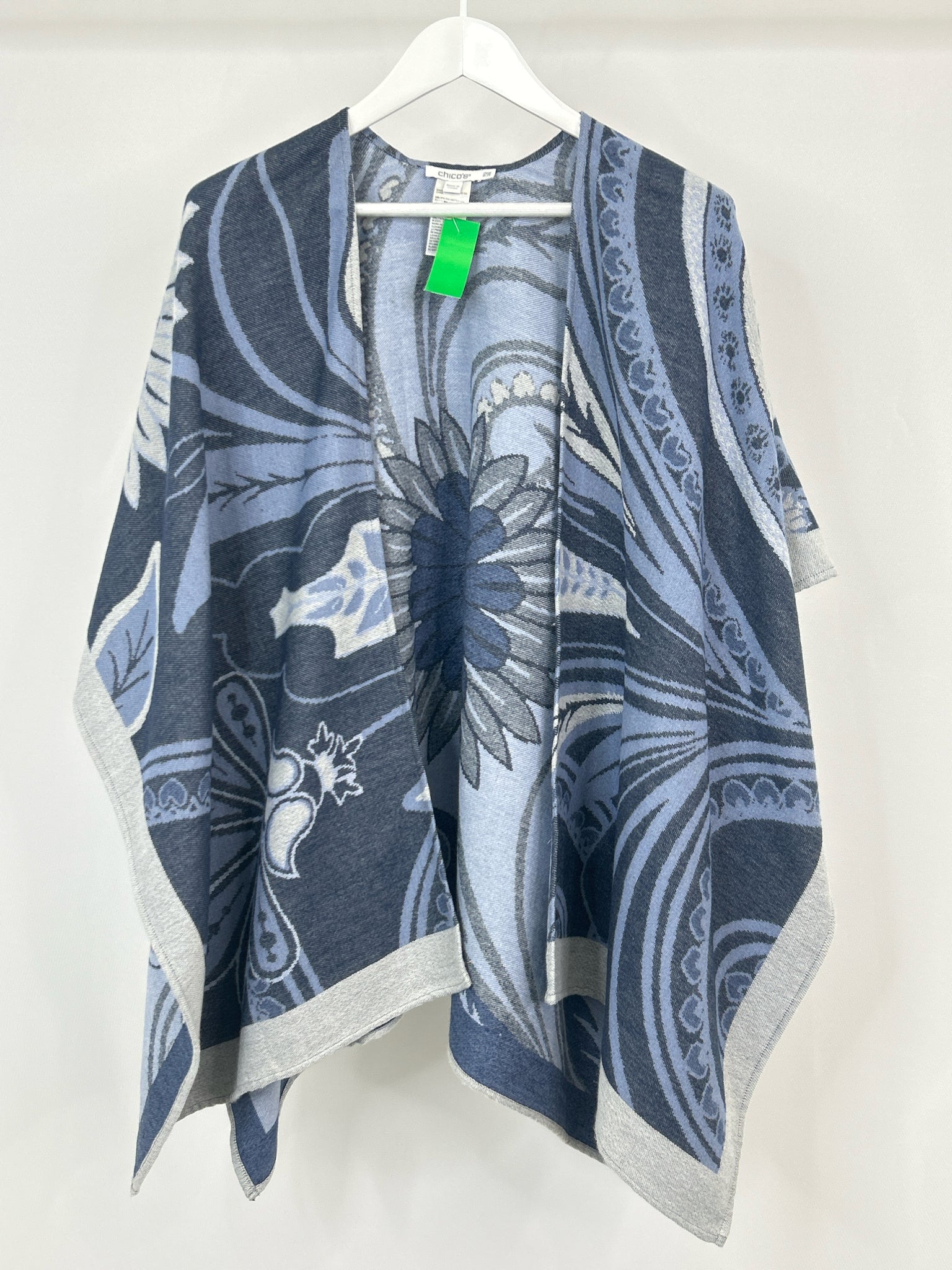 CHICO'S Size One Size Blue Women Poncho