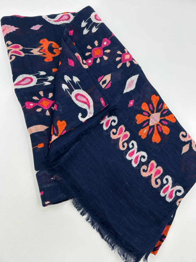 TALBOTS Women Size One Size Navy Print Scarf NWT