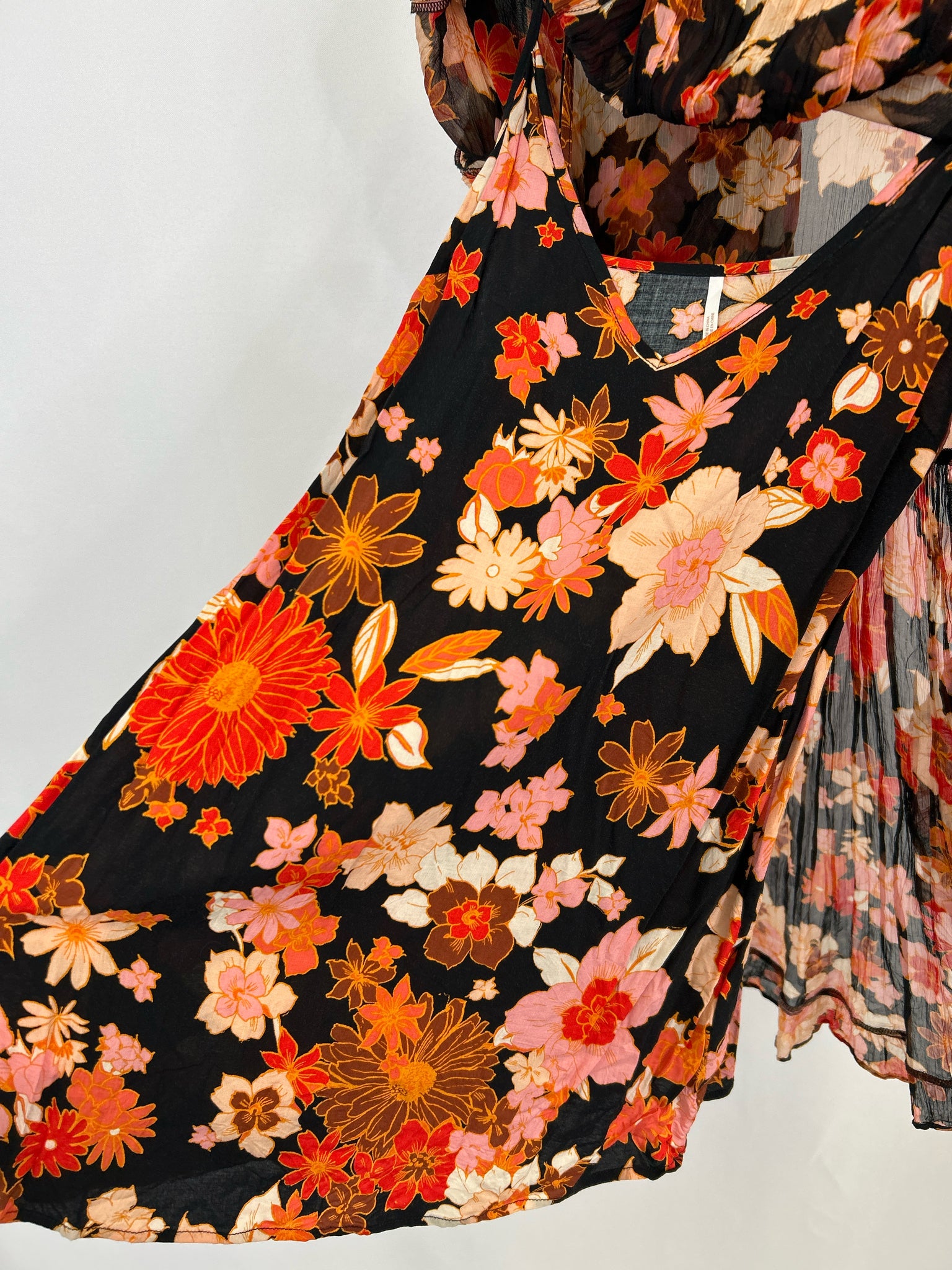 FREE PEOPLE Size S ORANGE FLORAL Women Tunic