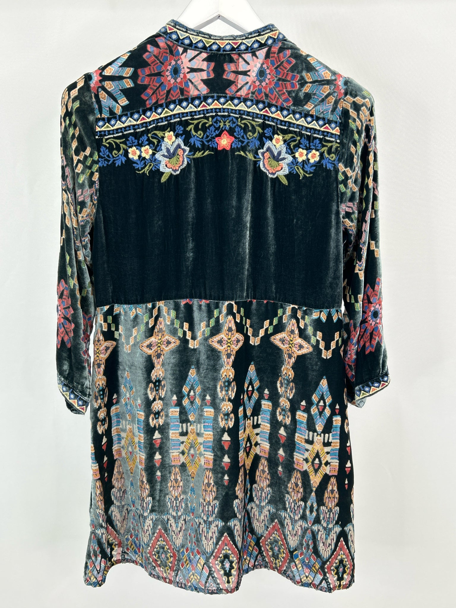 JOHNNY WAS Size XS Blue Print Women Dress