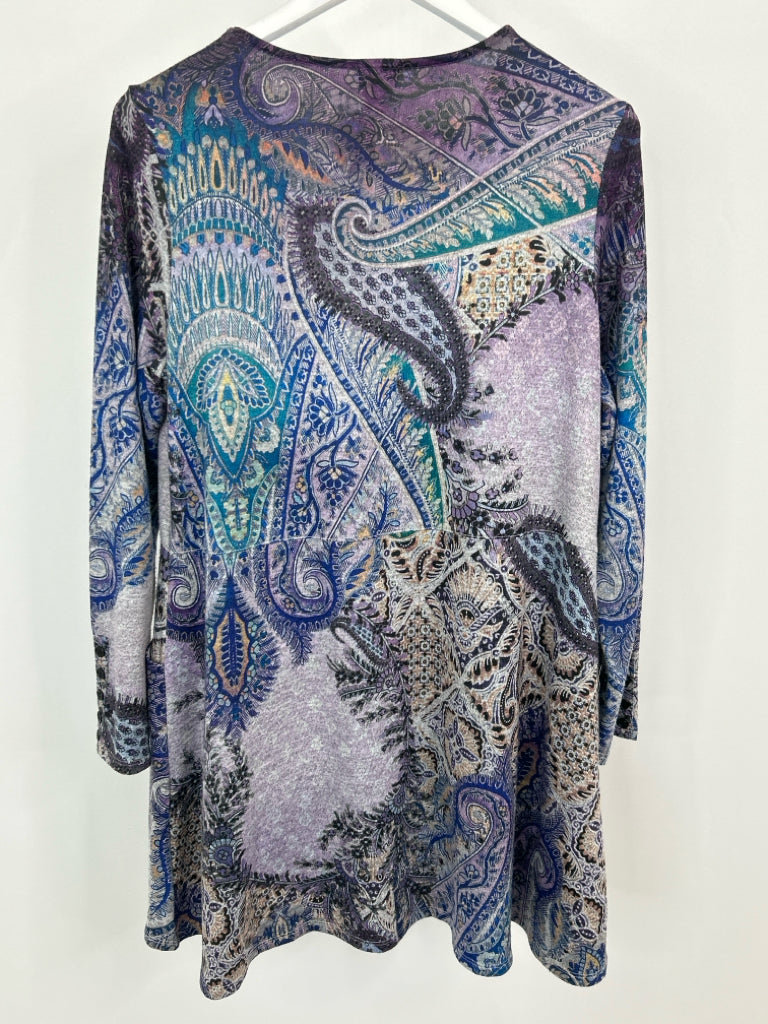 CHICO'S Women Size M Purple Print Tunic