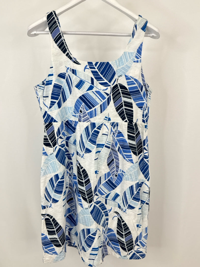 TOMMY BAHAMA Size L Blue Print Women Dress