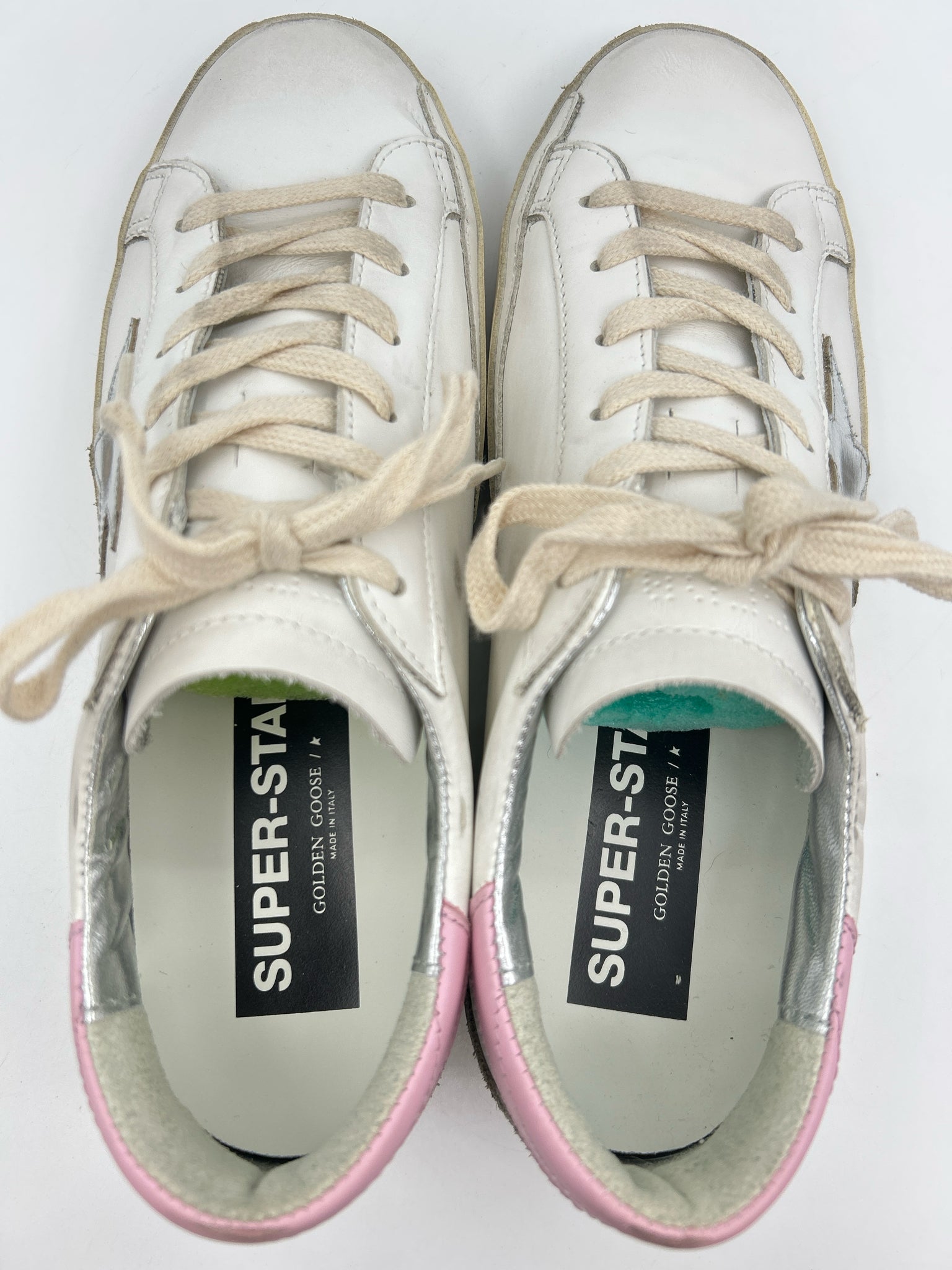 GOLDEN GOOSE Size 40/10 White and PINK Women Sneakers
