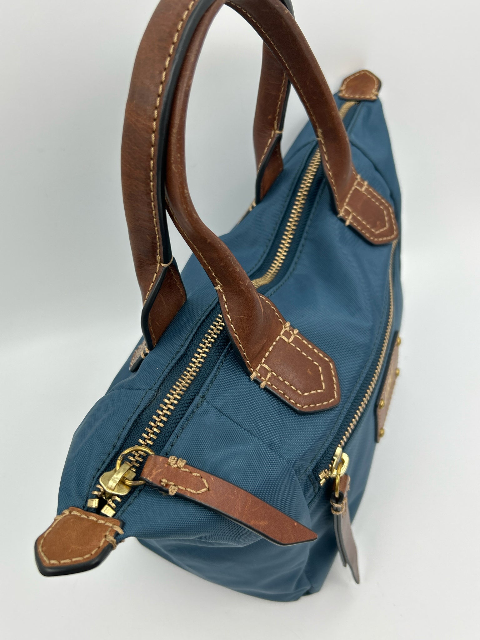 FRYE Blue and Brown Women Purse